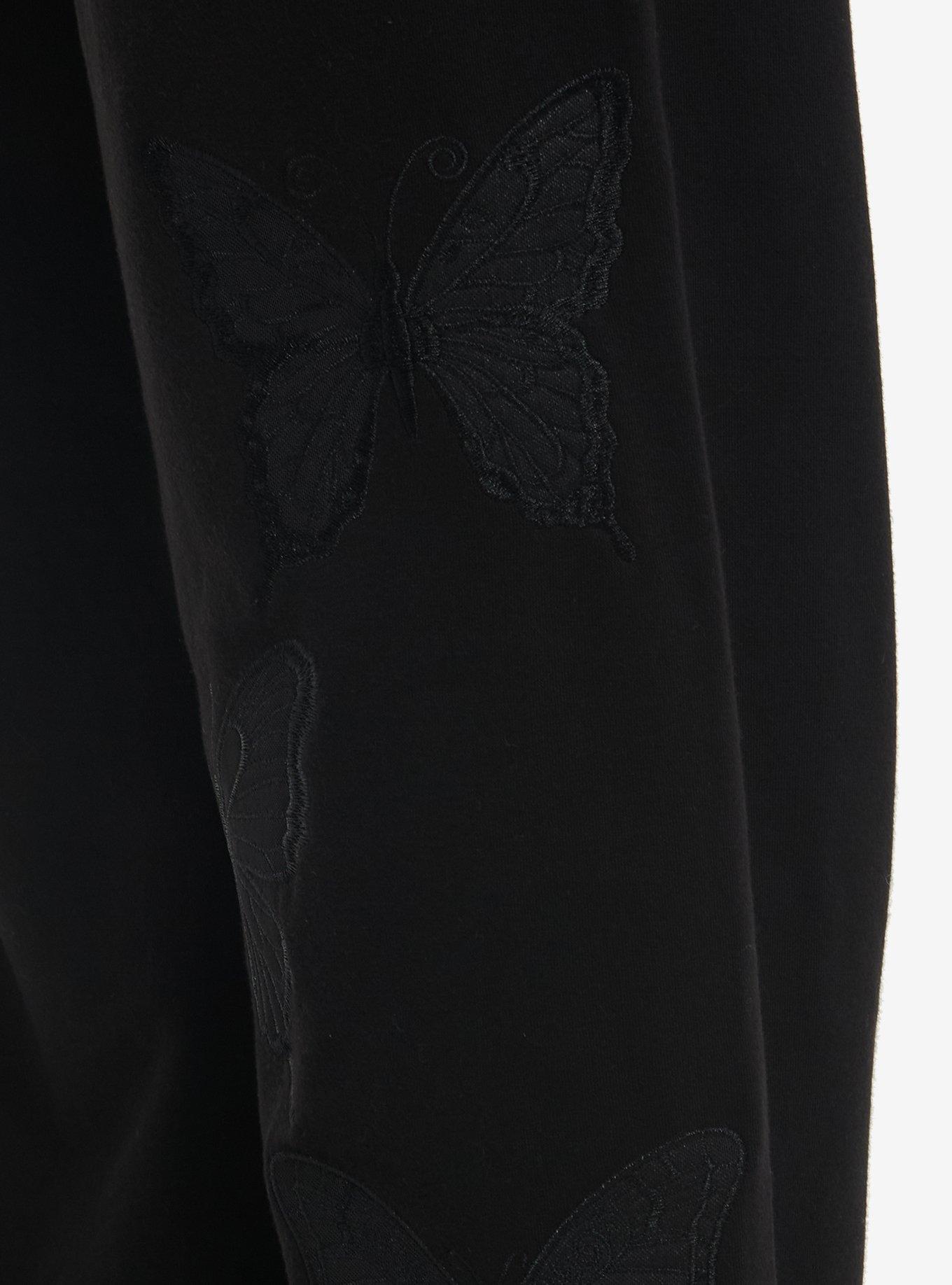 Cosmic Aura Black Butterfly Wide Leg Lounge Pants, MULTI, alternate