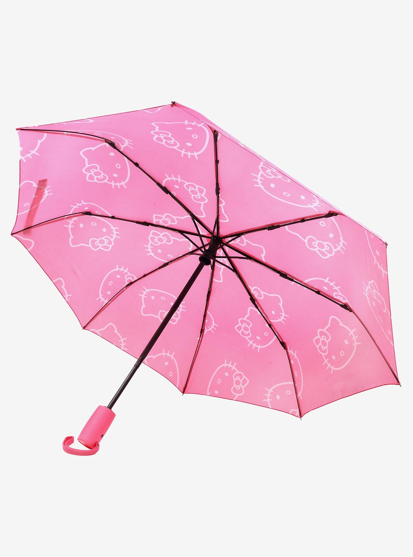 Hello Kitty Pink Allover Head Print Umbrella, , alternate