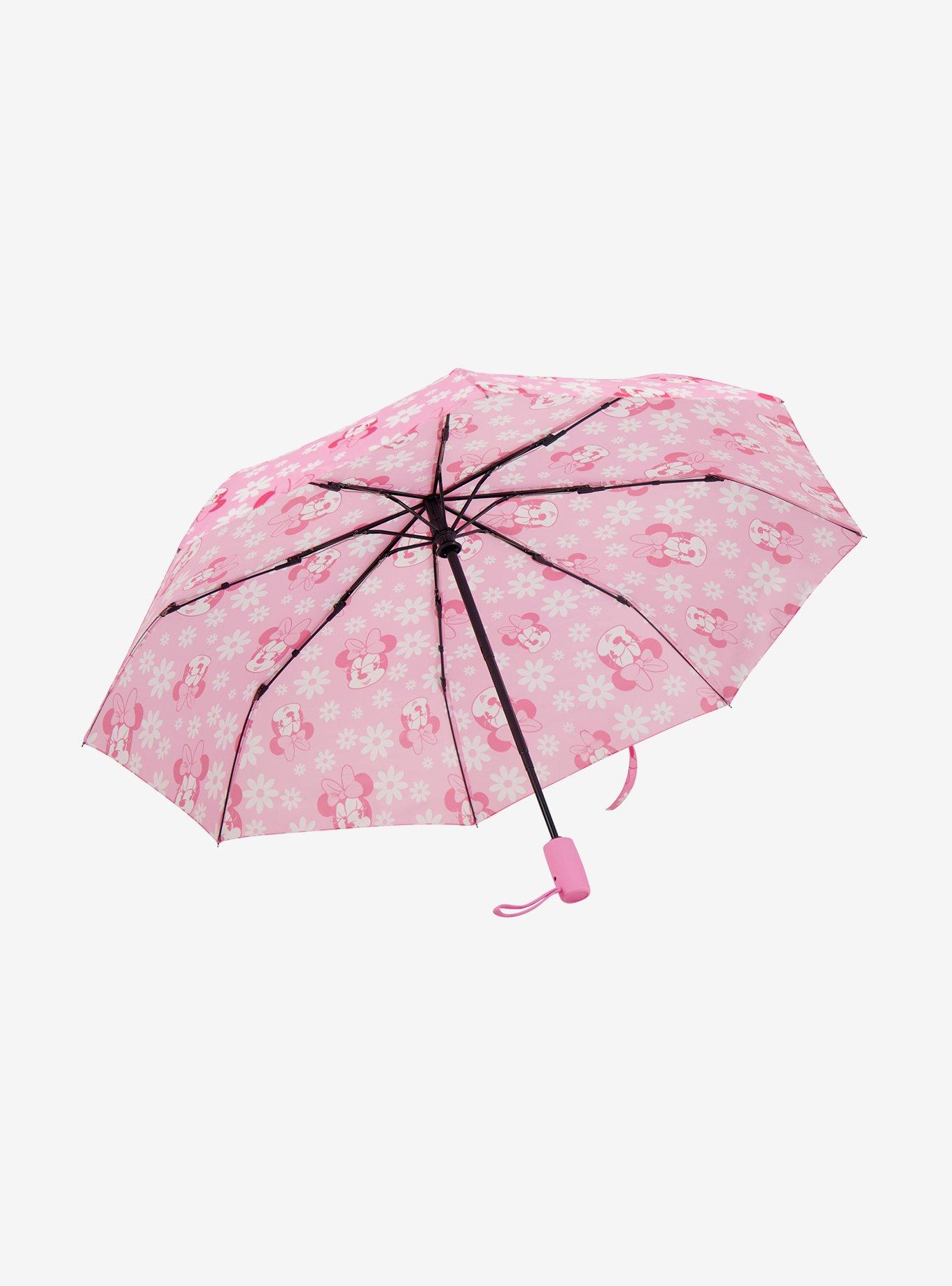 Disney Minnie Mouse All-Pink Floral Umbrella, , hi-res