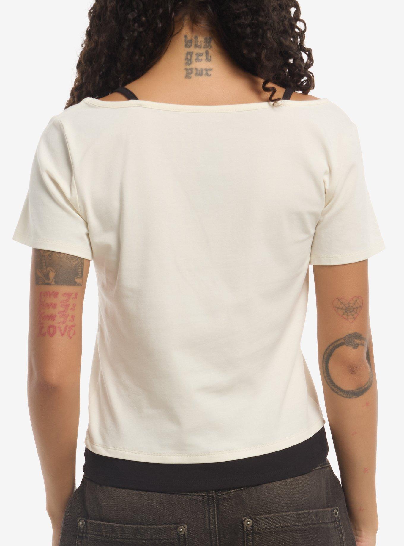 Her Universe Studio Ghibli&reg; Spirited Away Soot Sprites Girls Crop Twofer Top, CREAM, alternate - view 3
