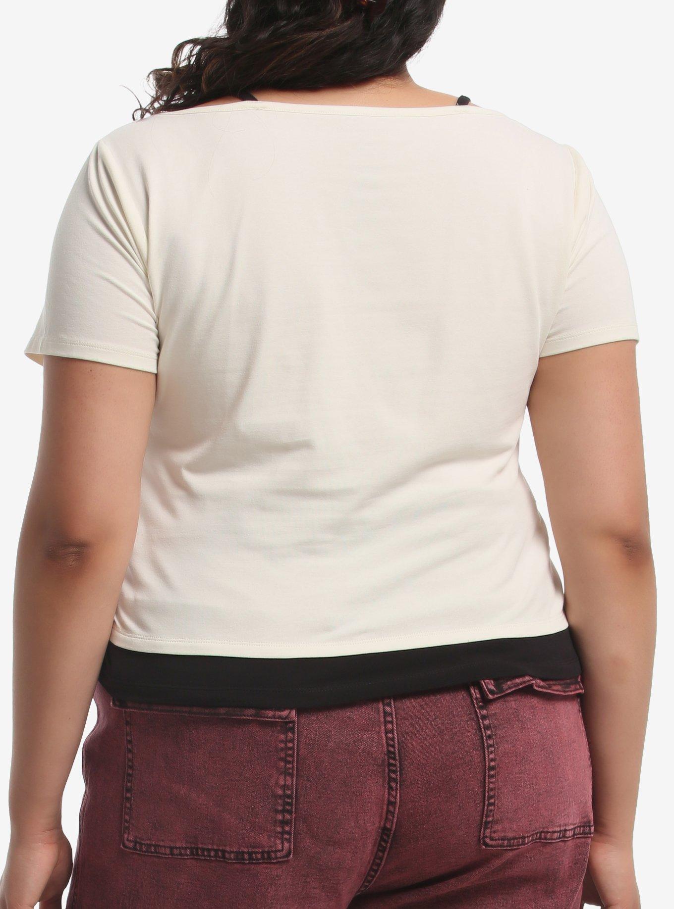 Her Universe Studio Ghibli&reg; Spirited Away Soot Sprites Girls Crop Twofer Top Plus Size, CREAM, alternate - view 3