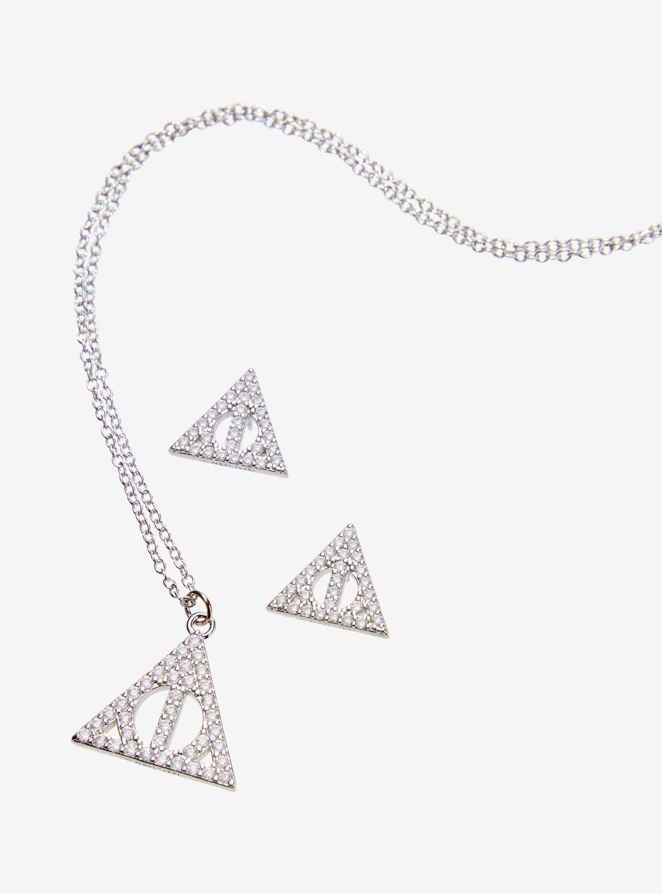 Harry Potter Bling Deathly Hallows Earring & Necklace Set, , alternate - view 3