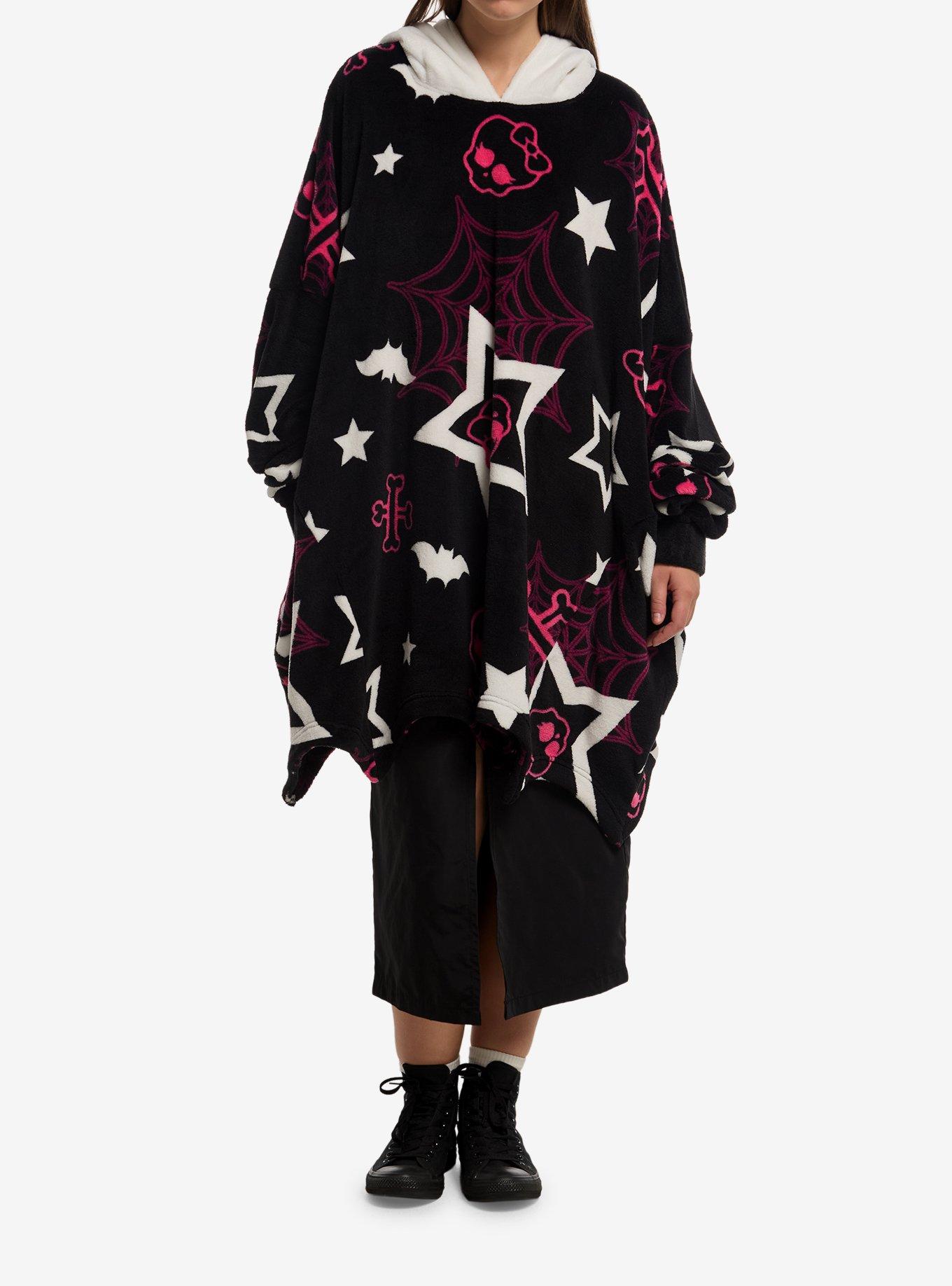 Monster High Skullette Icons Fuzzy Oversized Hoodie, , alternate - view 3