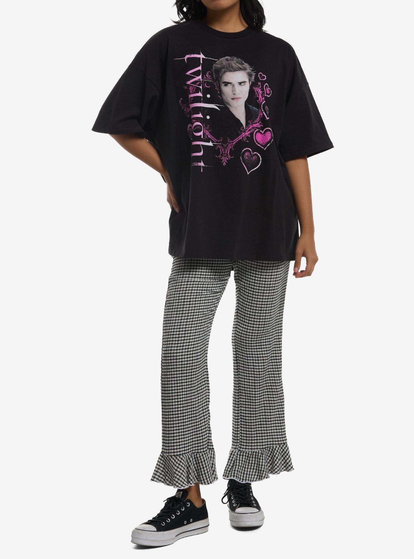 Twilight Edward Destructed Girls Oversized T-Shirt, PINK, alternate
