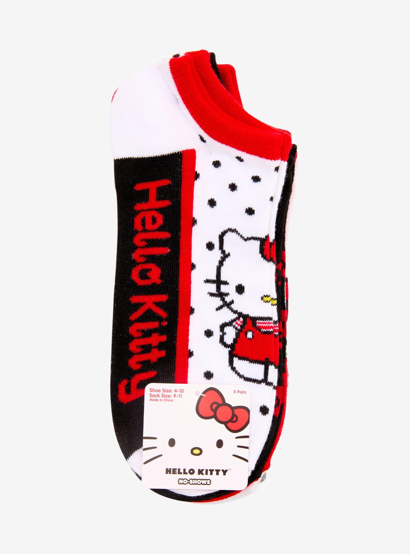 Hello Kitty Apple Polka Dot No-Show Socks 5 Pair, , alternate