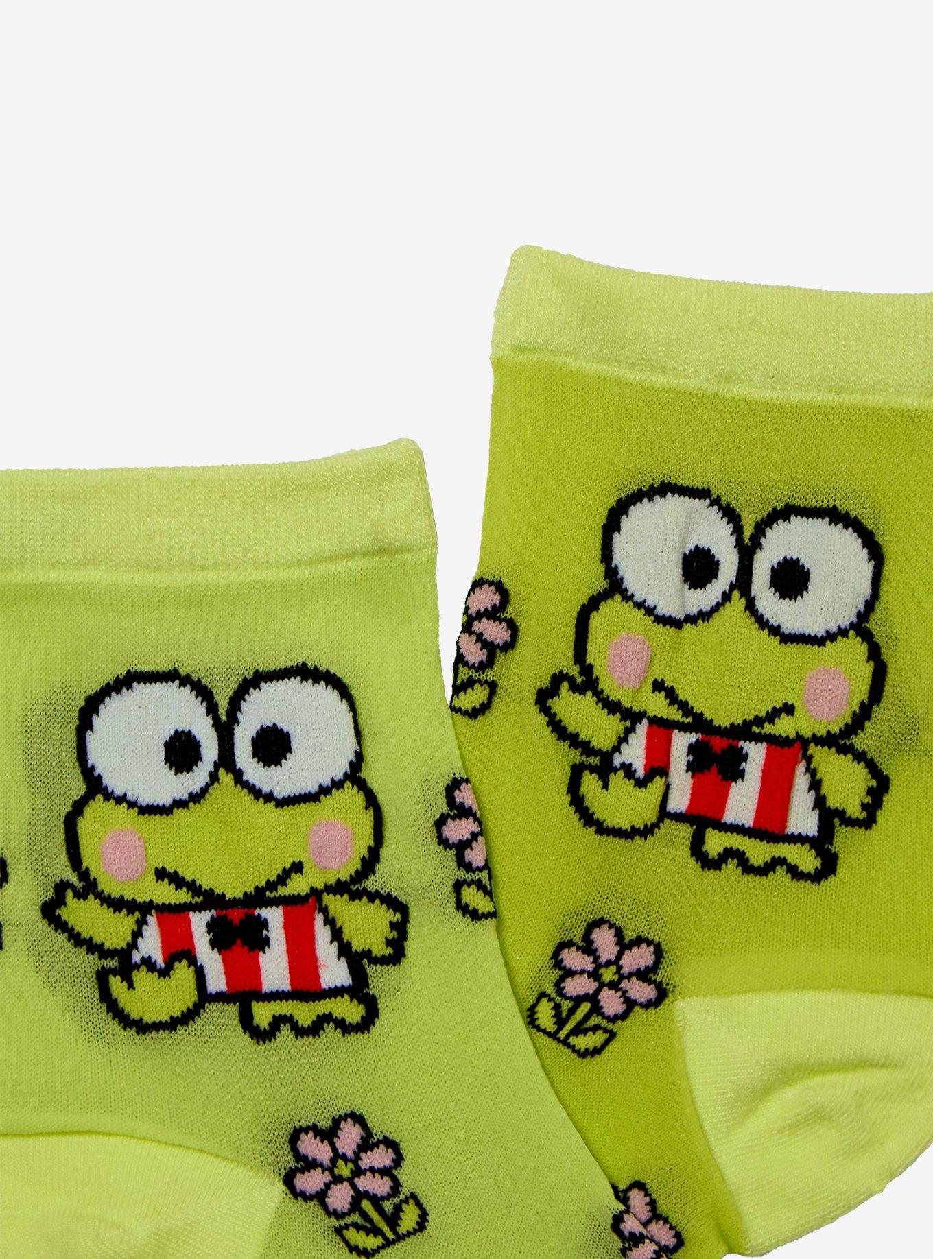 Keroppi Floral Mesh Ankle Socks, , hi-res
