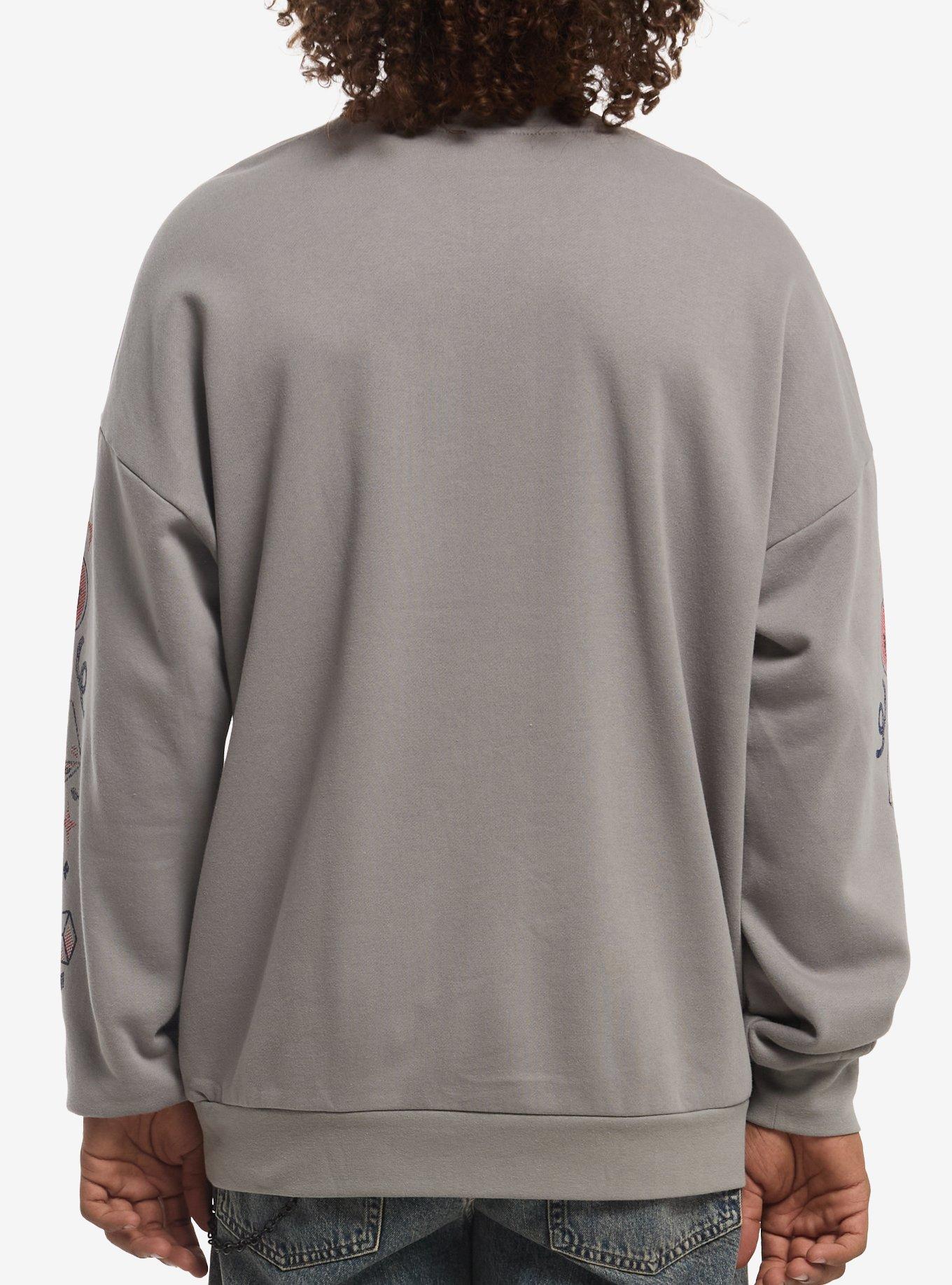 The Amazing Digital Circus Pomni Grid Symbols Sweatshirt, GREY, alternate - view 3