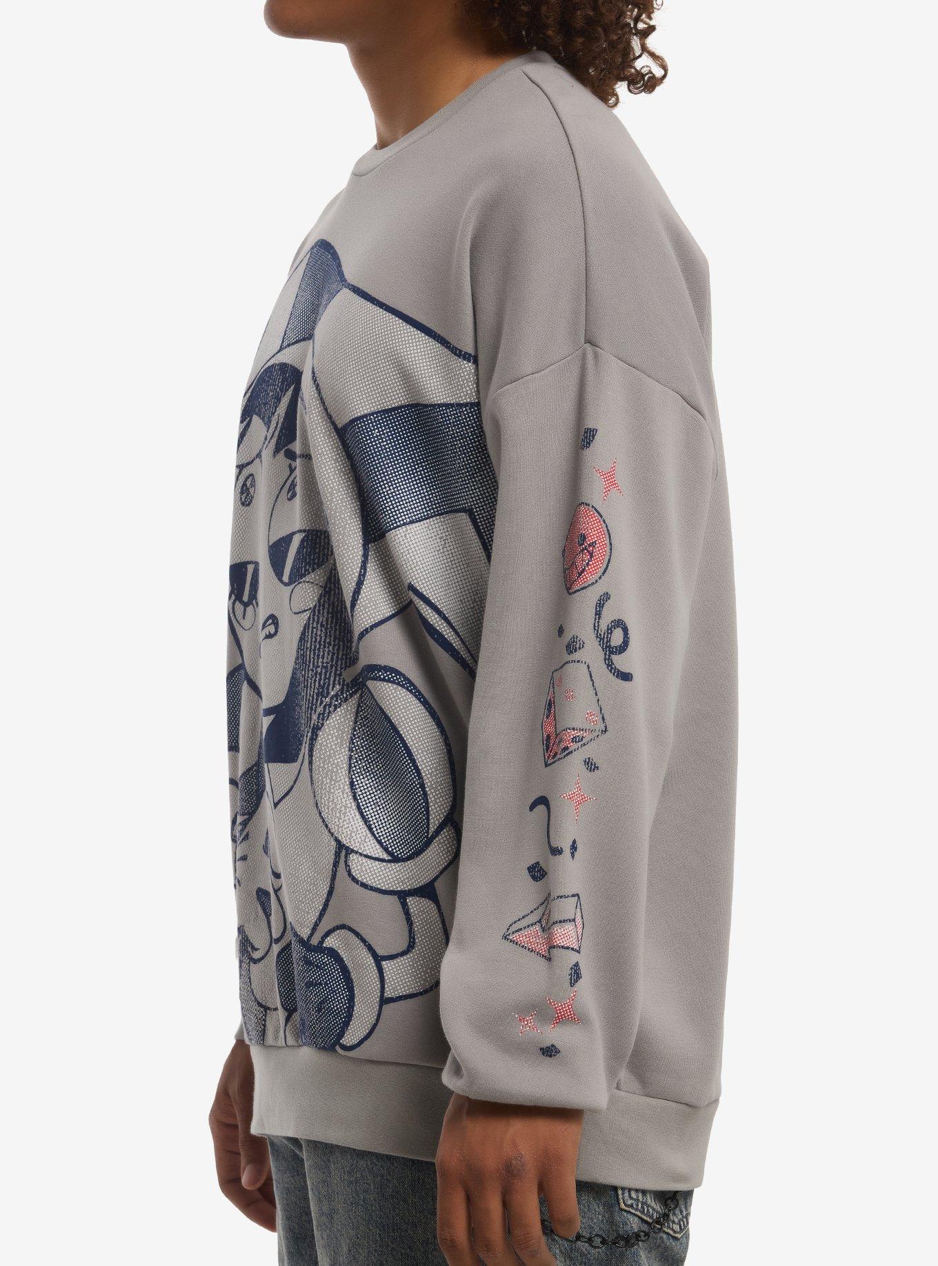 The Amazing Digital Circus Pomni Grid Symbols Sweatshirt, GREY, alternate - view 4