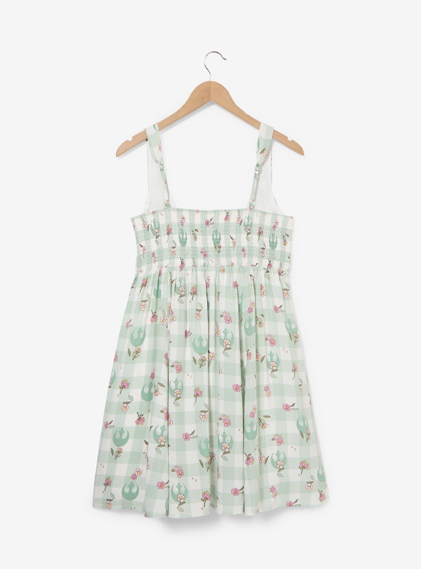 Star Wars Rebel Floral Gingham Tank Dress - BoxLunch Exclusive, , hi-res