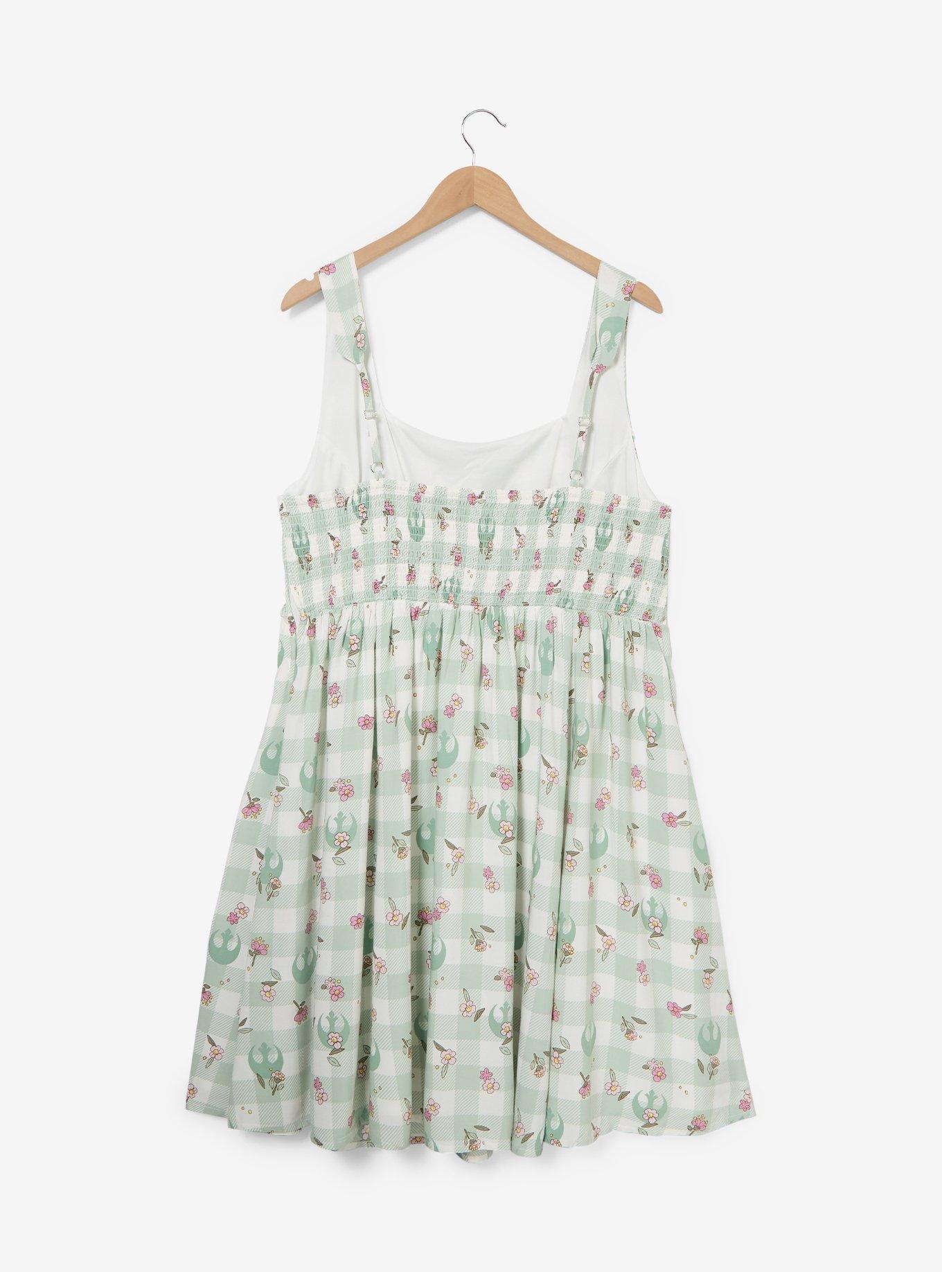 Star Wars Rebel Floral Gingham Plus Size Tank Dress - BoxLunch Exclusive, , hi-res