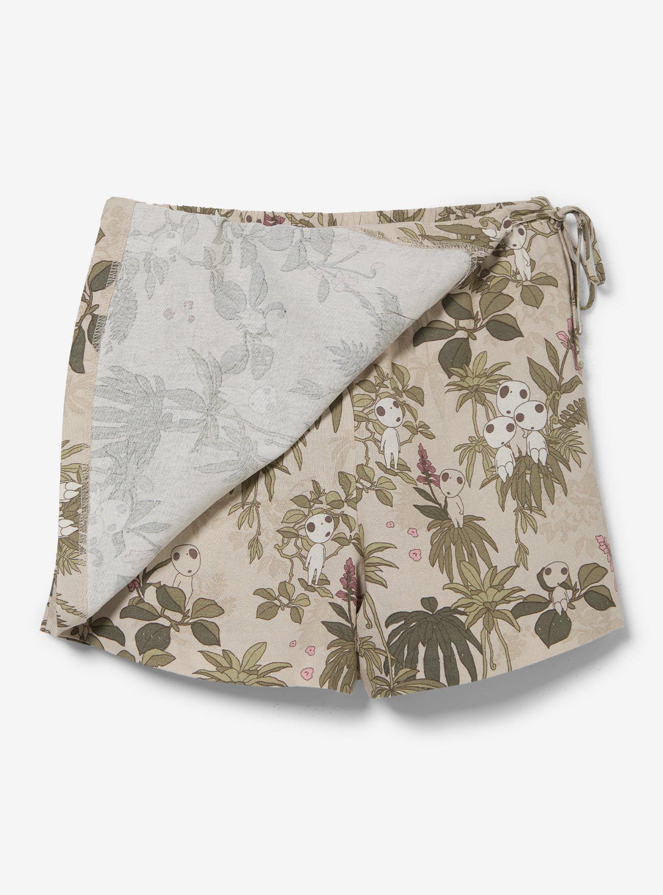 Studio Ghibli&reg; Princess Mononoke Kodama Floral Linen Skort - BoxLunch Exclusive, GREEN, alternate - view 4