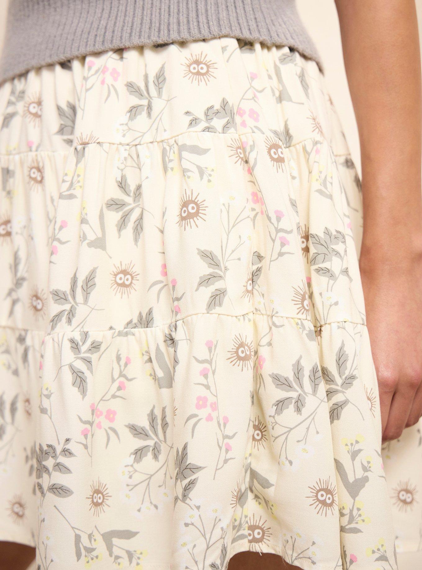 Studio Ghibli&reg; My Neighbor Totoro Soot Sprites Floral Skirt - BoxLunch Exclusive, GREEN, alternate - view 4