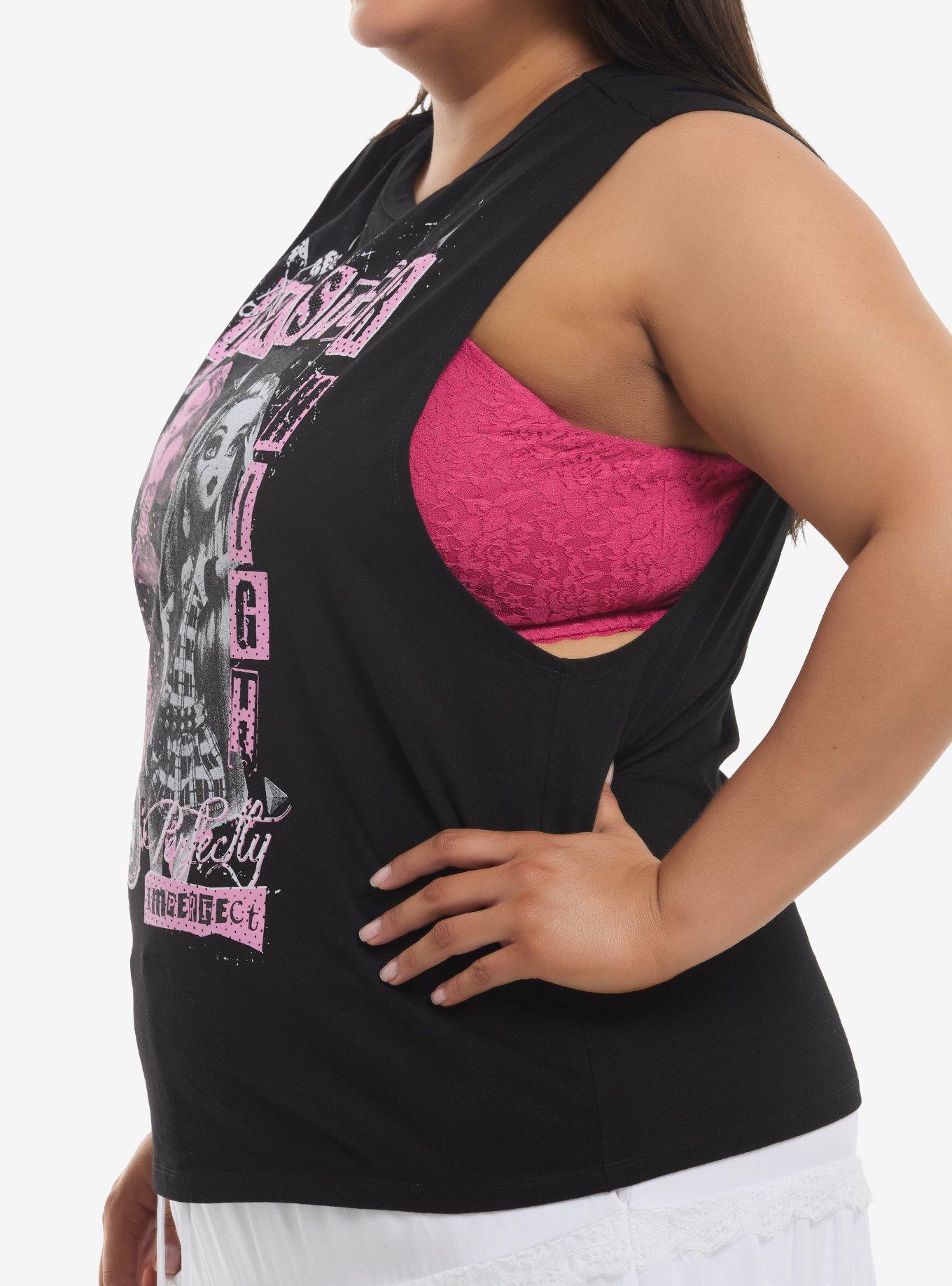 Monster High Punk Collage Girls Muscle Tank Top Plus Size, BLACK, alternate