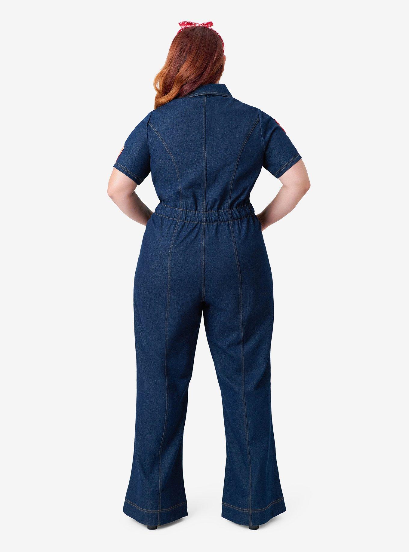 Disney Pixar Cars Collection by Unique Vintage Plus Size Pit Crew Denim Jumpsuit, , hi-res