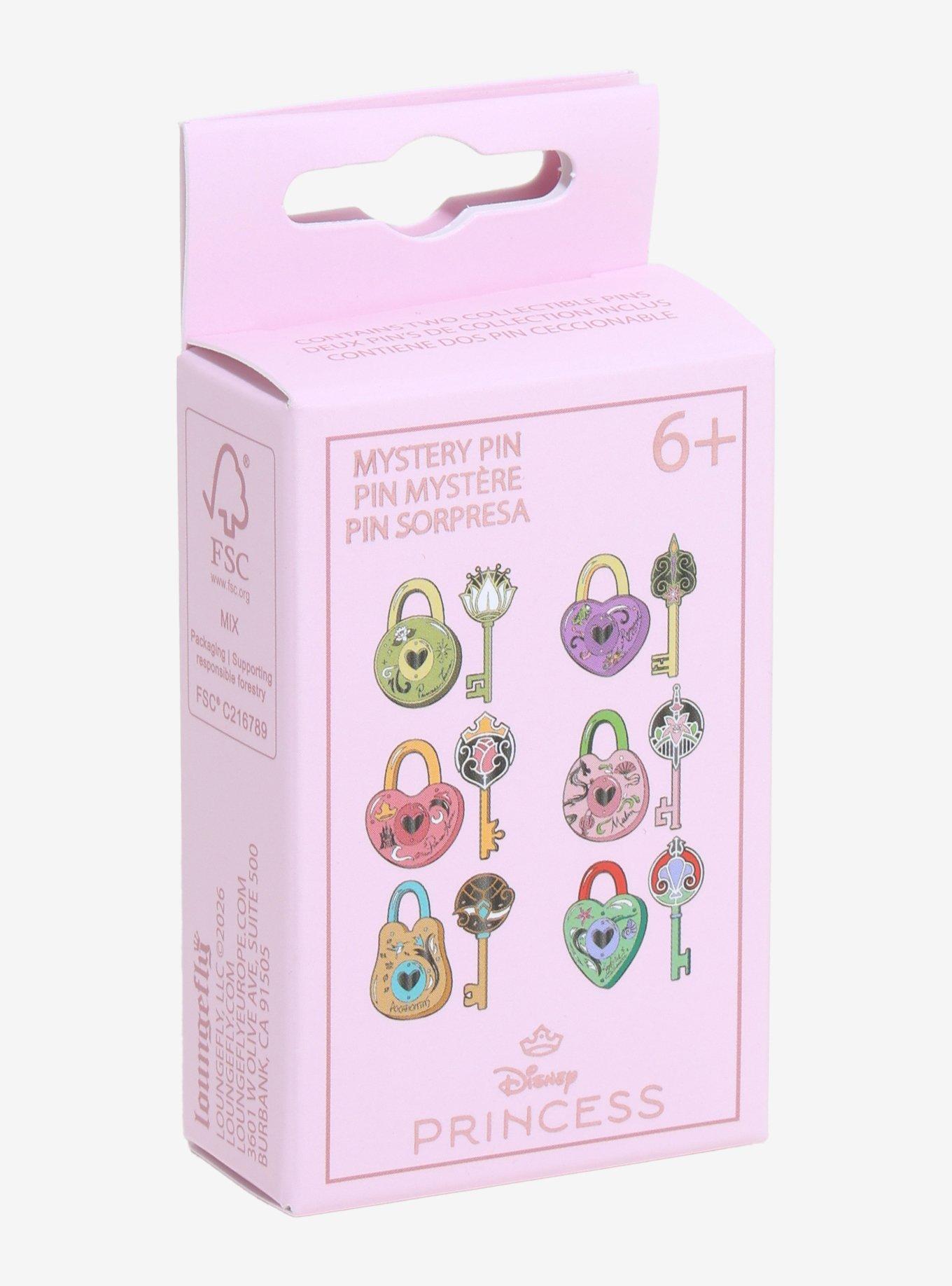 Loungefly Disney Princess Lock & Key Blind Box Enamel Pin Set, , hi-res