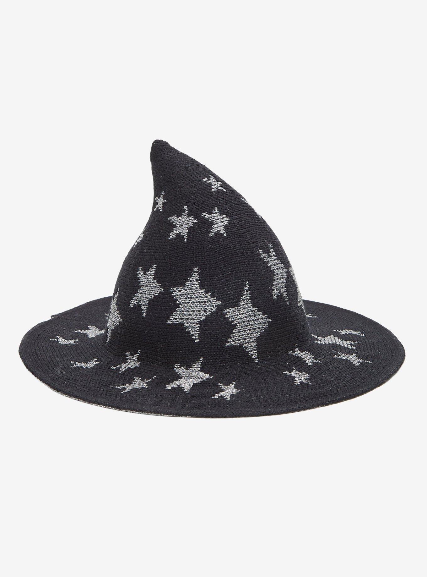 Black & Silver Star Witch Hat, , alternate - view 3