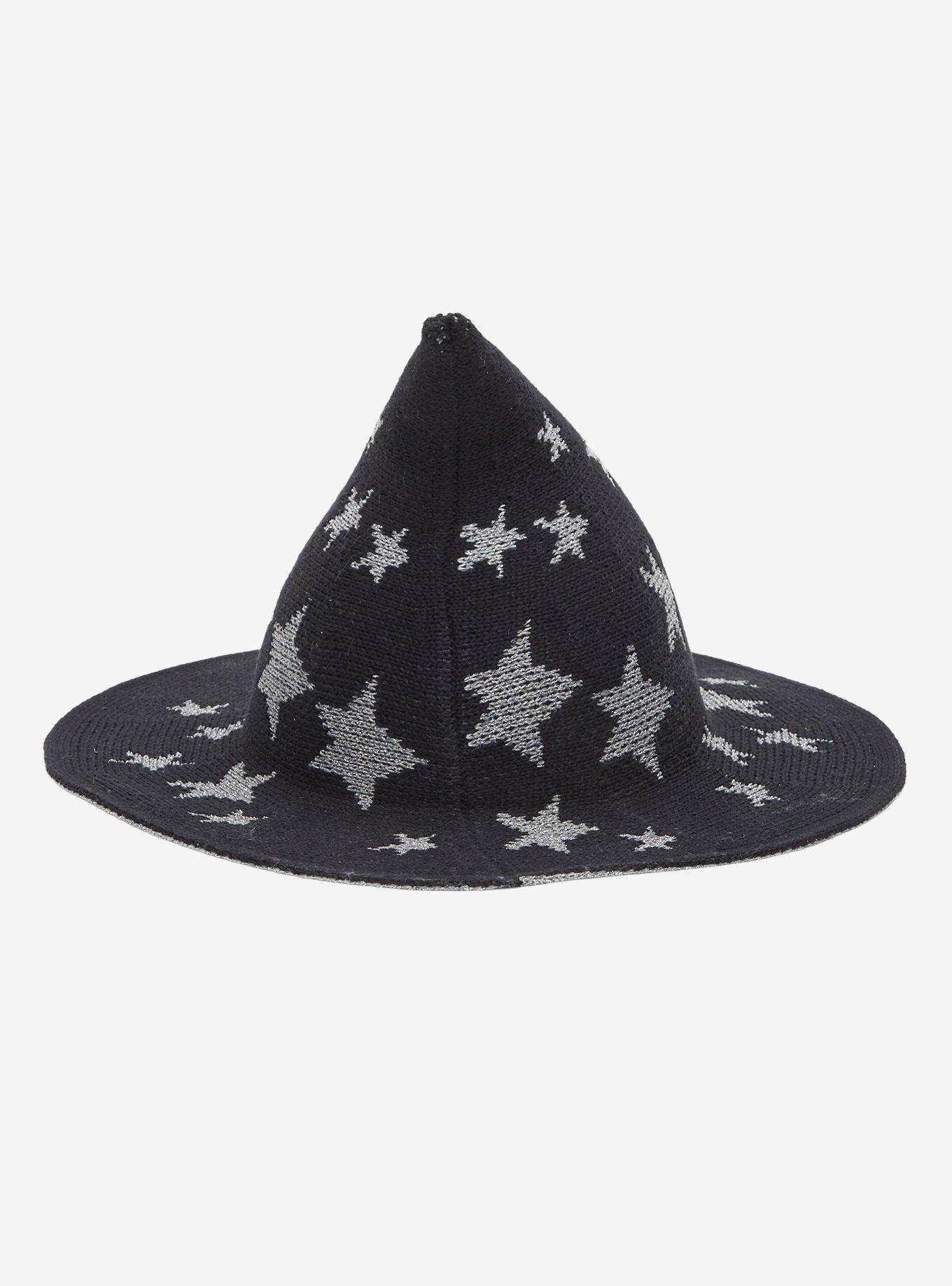 Black & Silver Star Witch Hat, , alternate - view 4