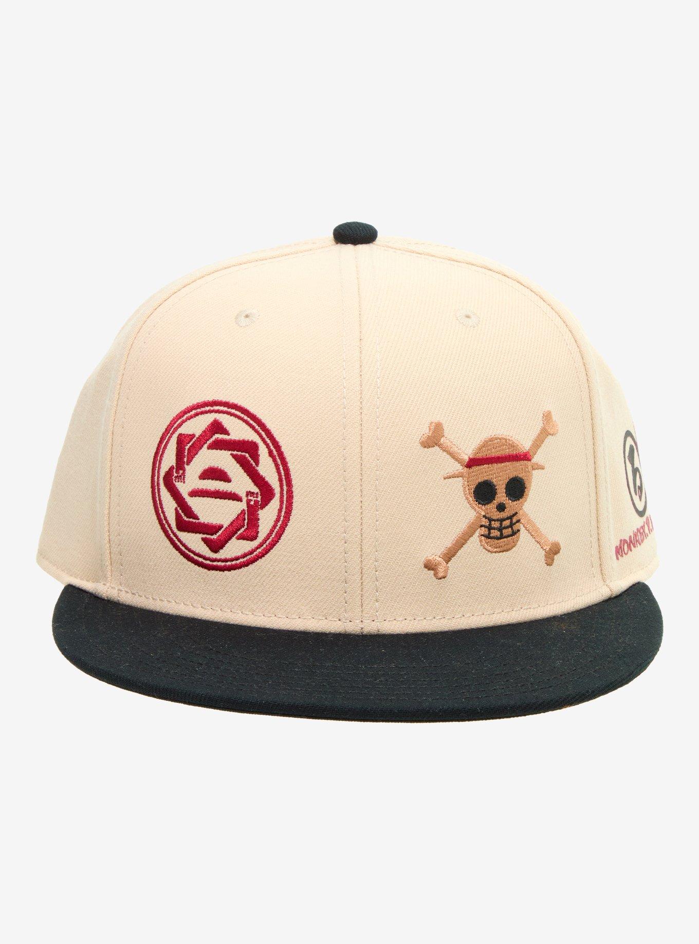 One Piece Monkey D. Luffy Embroidered Icons Ball Cap - BoxLunch Exclusive, , hi-res