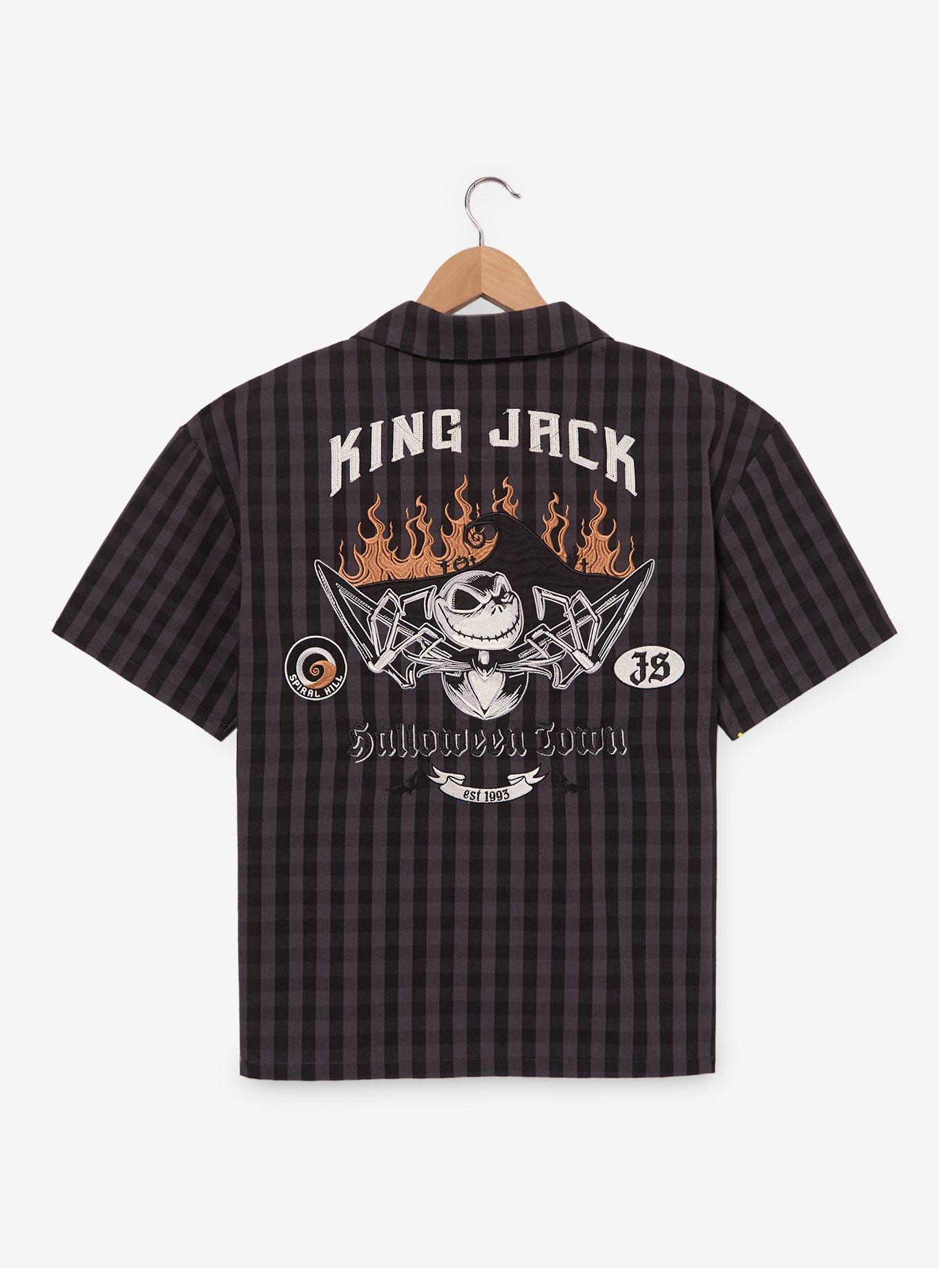 Disney The Nightmare Before Christmas King Jack Mechanic Woven Button-Up - BoxLunch Exclusive, BLACK, alternate - view 4