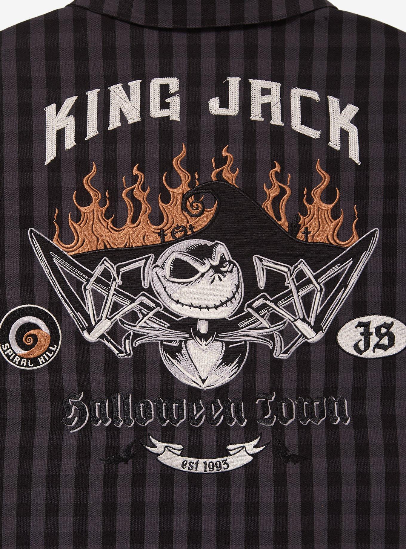 Disney The Nightmare Before Christmas King Jack Mechanic Woven Button-Up - BoxLunch Exclusive, BLACK, alternate - view 6