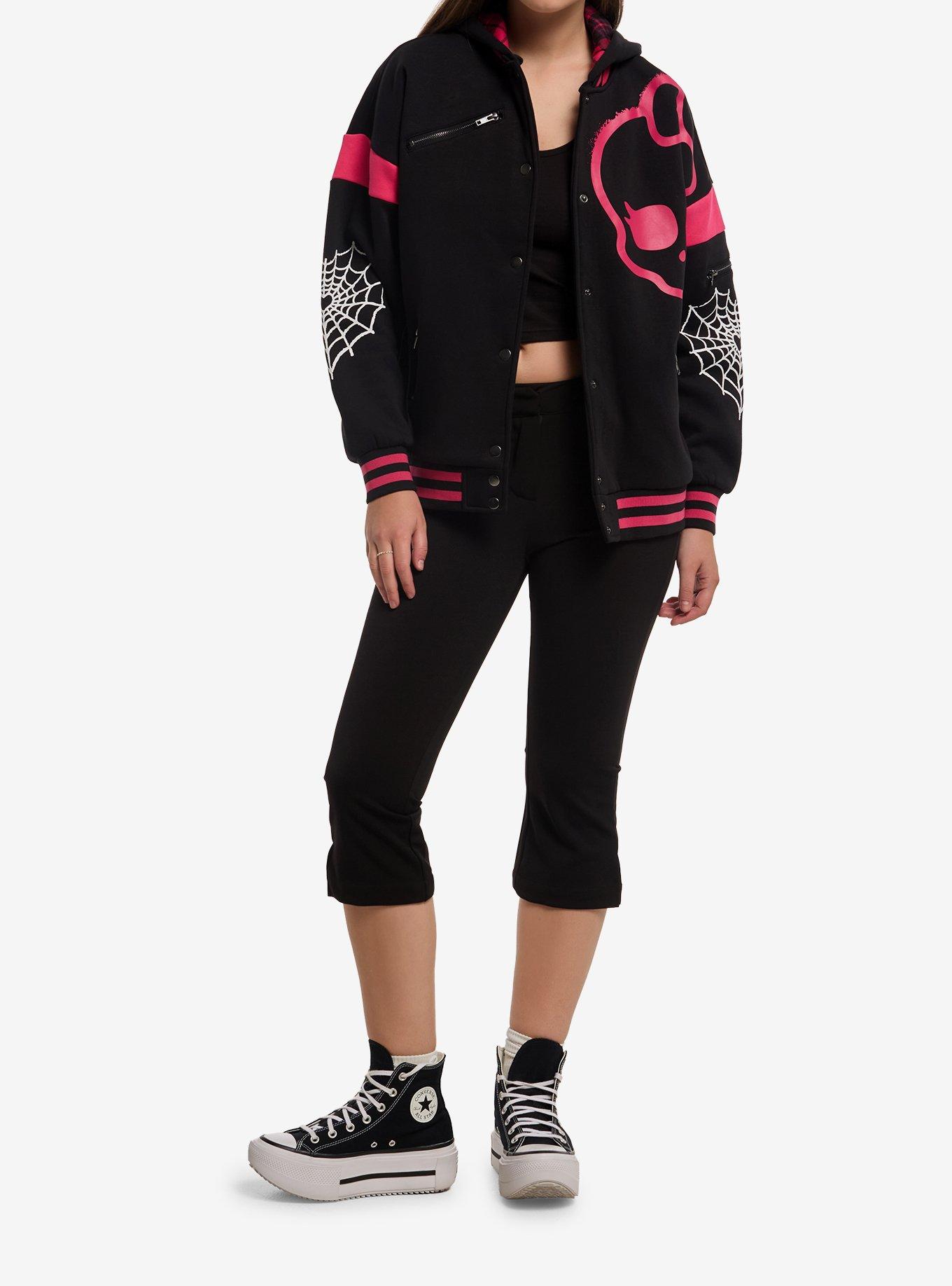 Monster High Skullette Girls Varsity Jacket, HOT PINK, alternate - view 3