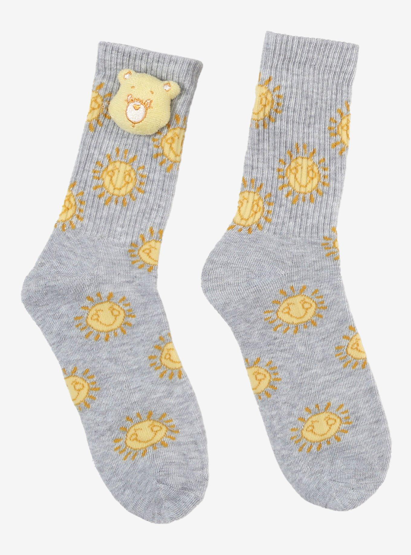 Care Bears Funshine Bear Plush Crew Socks, , hi-res