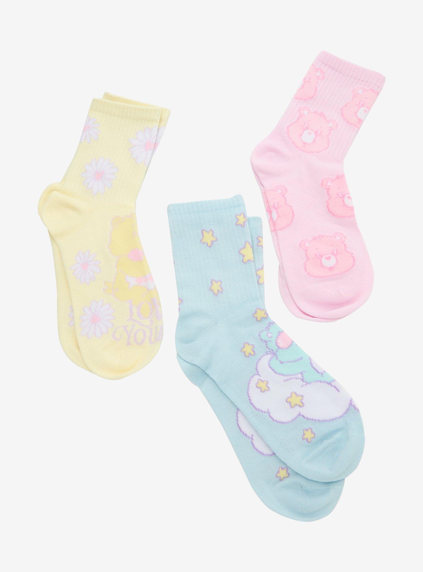 Care Bears Love Pastel Crew Socks 3 Pair, , hi-res