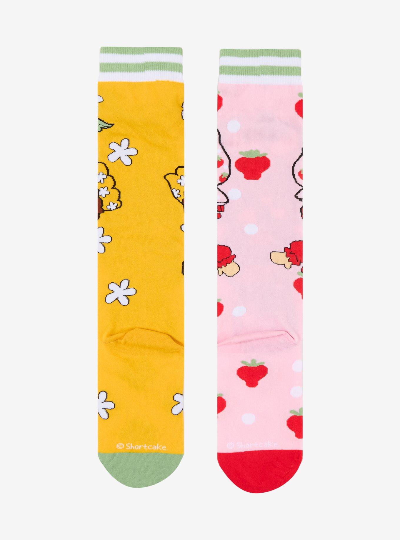 Strawberry Shortcake & Orange Blossom Mismatch Knee-High Socks, , hi-res