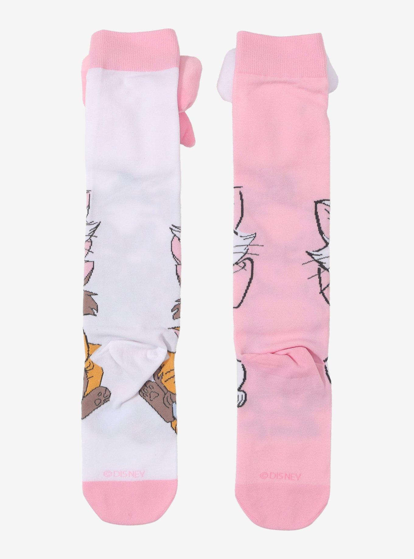 Disney The Aristocats Plush Bow Mismatch Knee-High Socks, , hi-res
