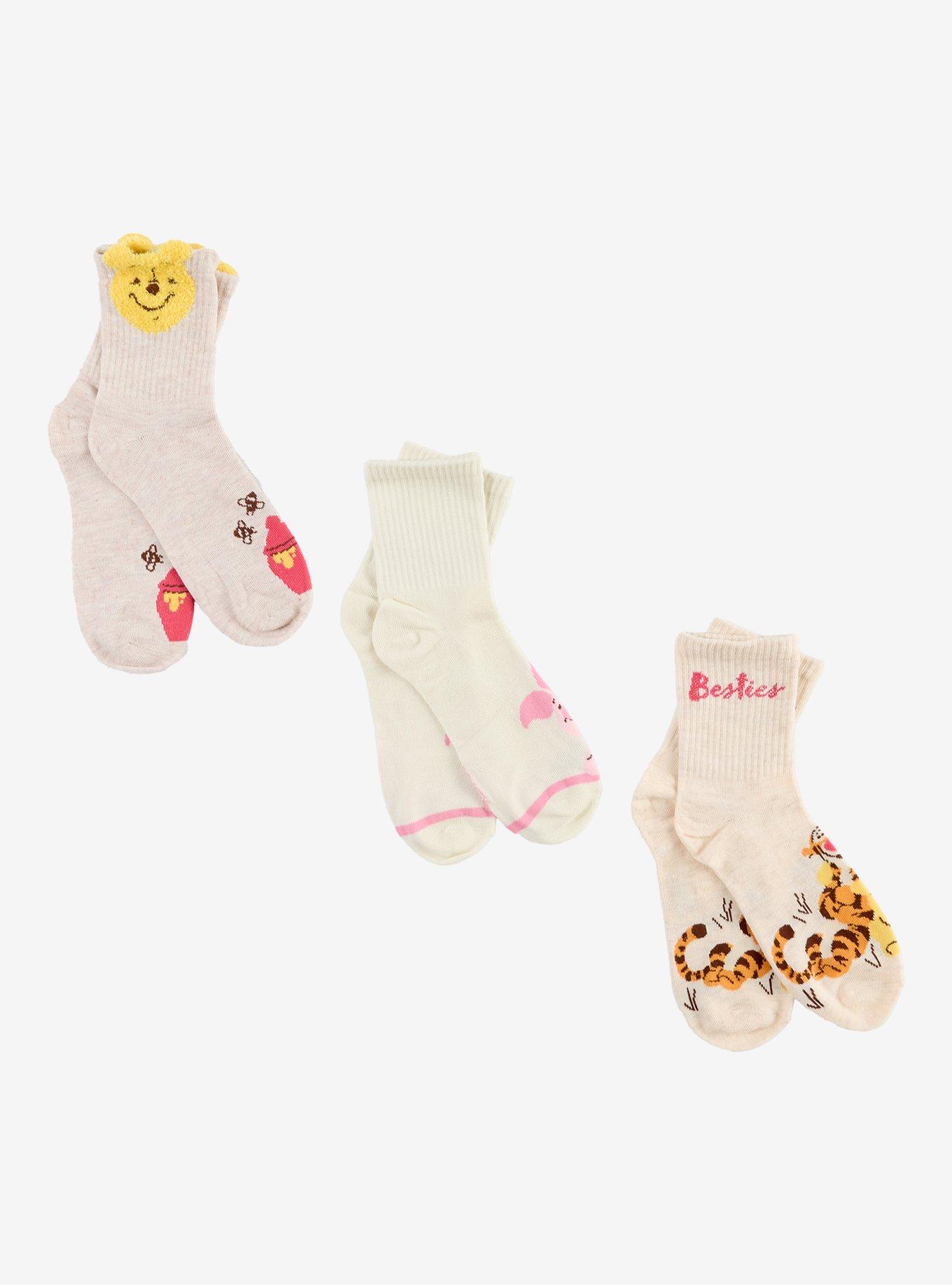 Disney Winnie The Pooh Besties Crew Socks 3 Pair, , hi-res