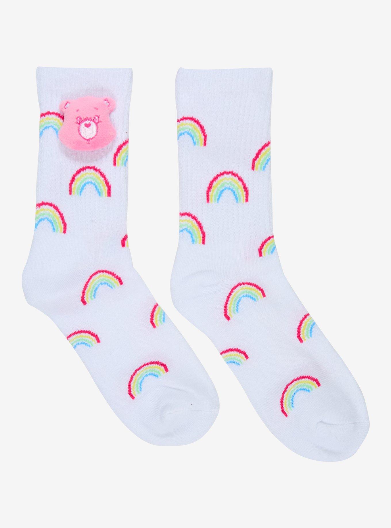 Care Bears Cheer Bear Rainbow Crew Socks, , hi-res