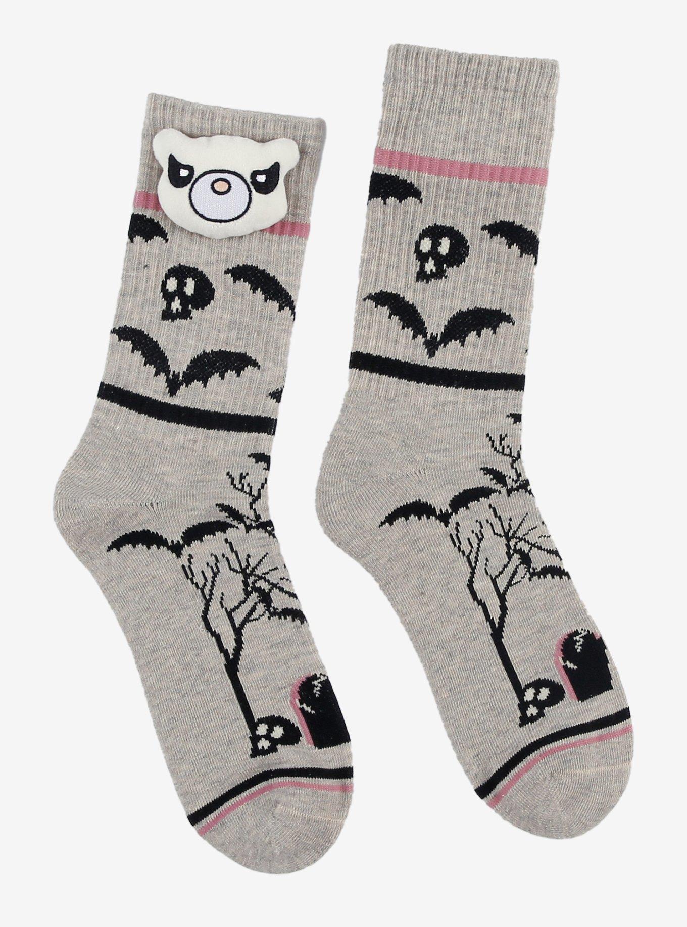 Deddy Bears Bats 3D Plush Crew Socks, , hi-res