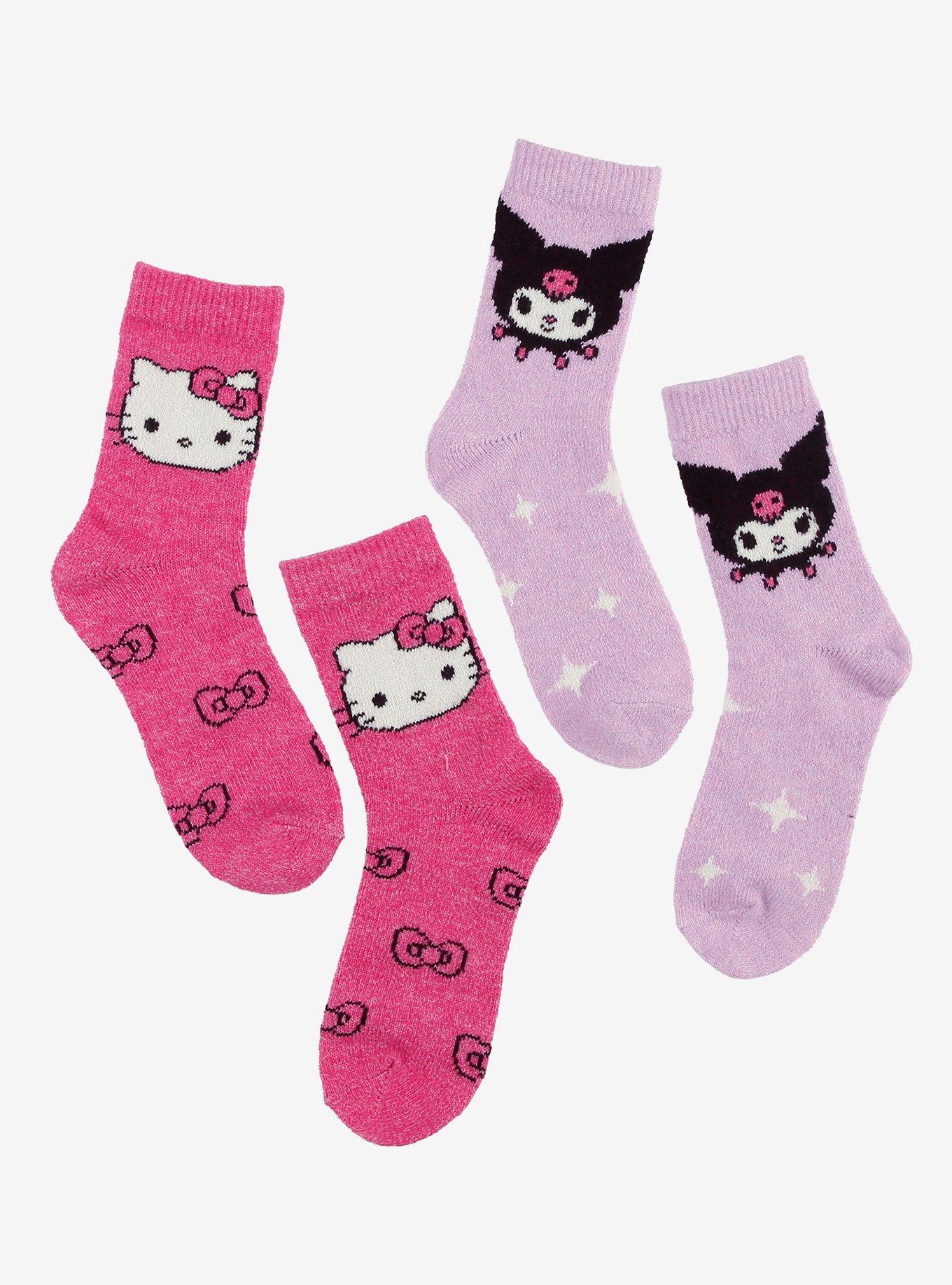 Hello Kitty & Kuromi Icon Crew Socks 2 Pair, , hi-res