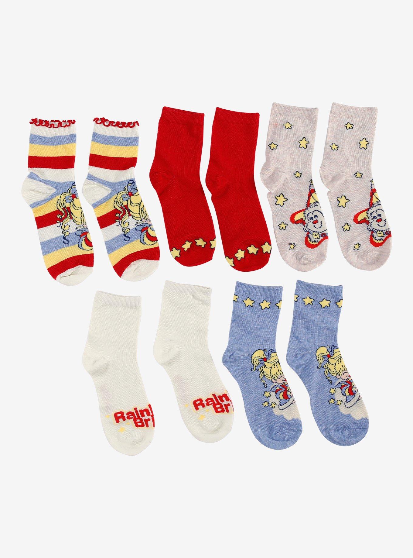 Rainbow Brite Stars Ankle Socks 5 Pair, , hi-res