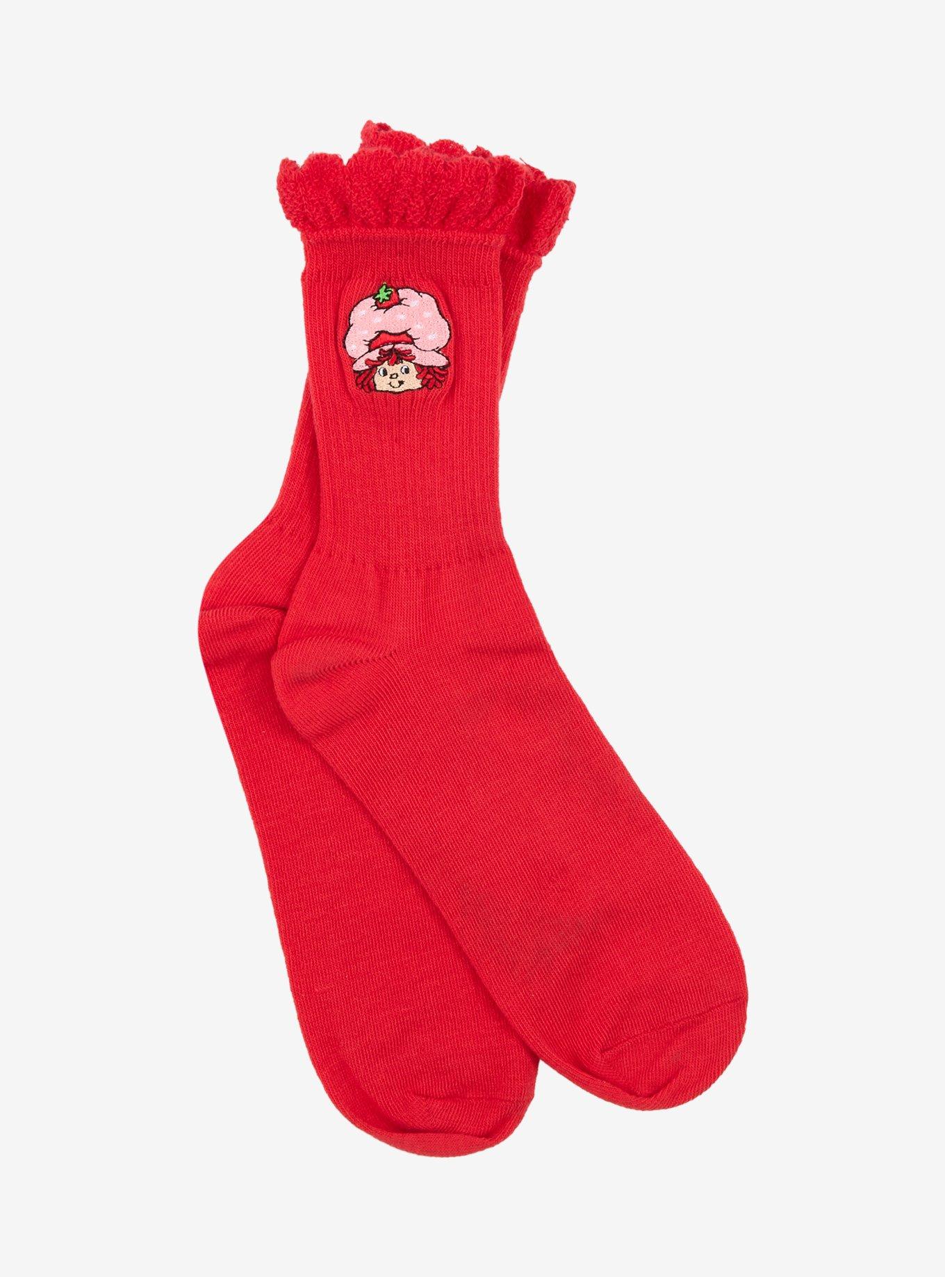 Strawberry Shortcake Lettuce Trim Crew Socks, , hi-res
