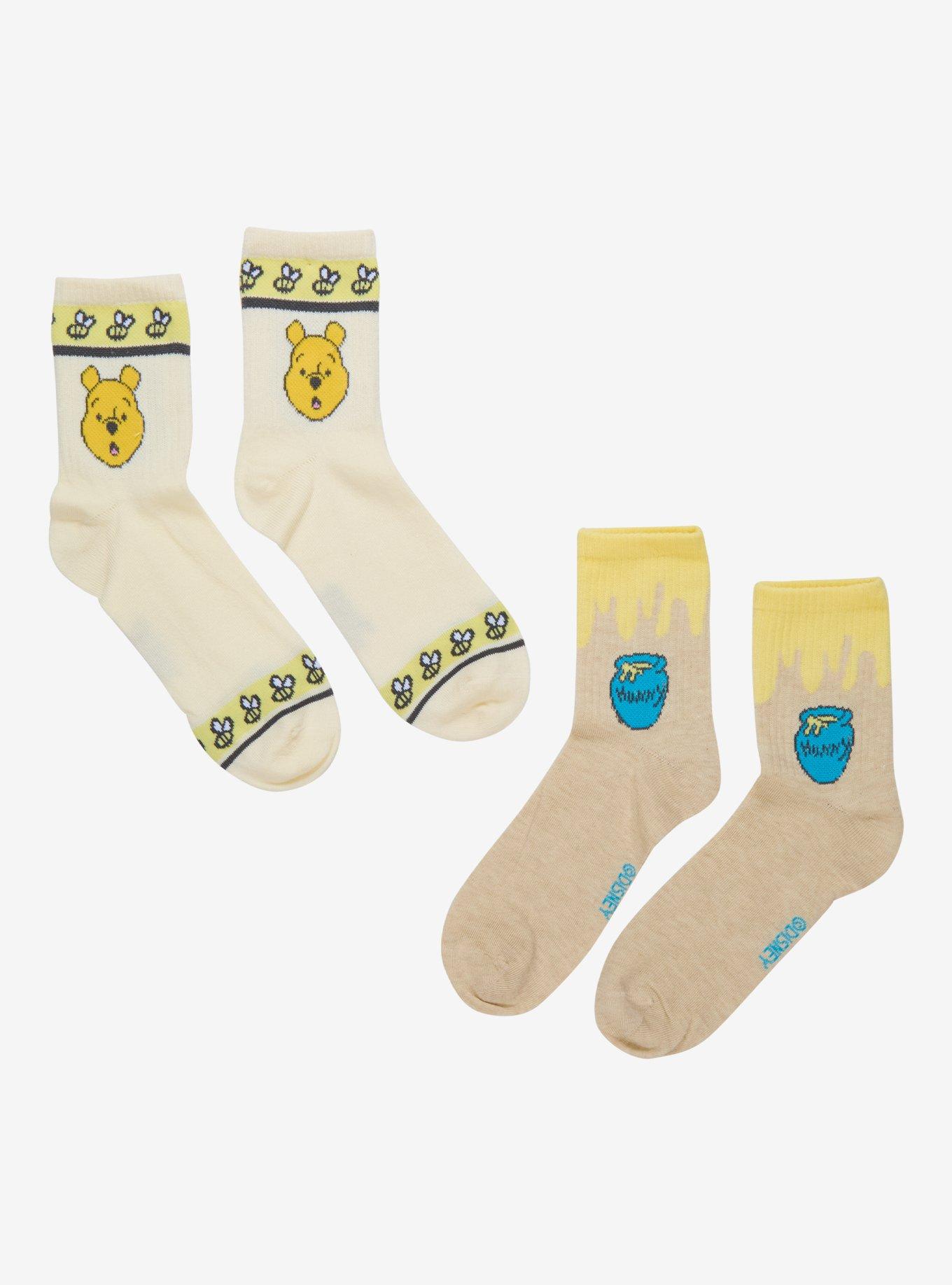 Disney Winnie The Pooh Hunny Bee Crew Socks 2 Pair, , hi-res