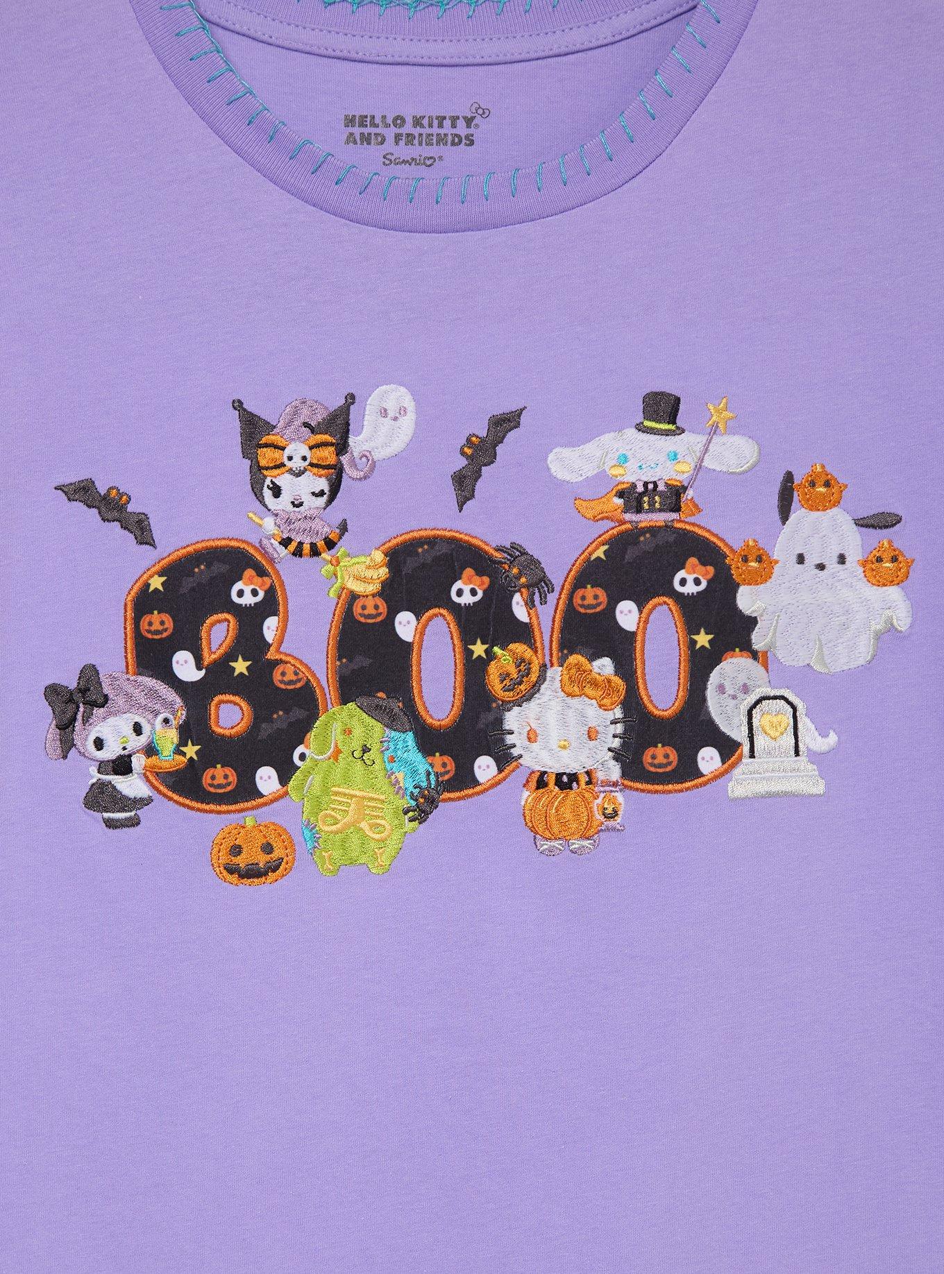 Sanrio Hello Kitty and Friends Halloween Embroidered Glow-in-the-Dark Women's Plus Size T-Shirt - BoxLunch Exclusive, LAVENDER, alternate - view 3