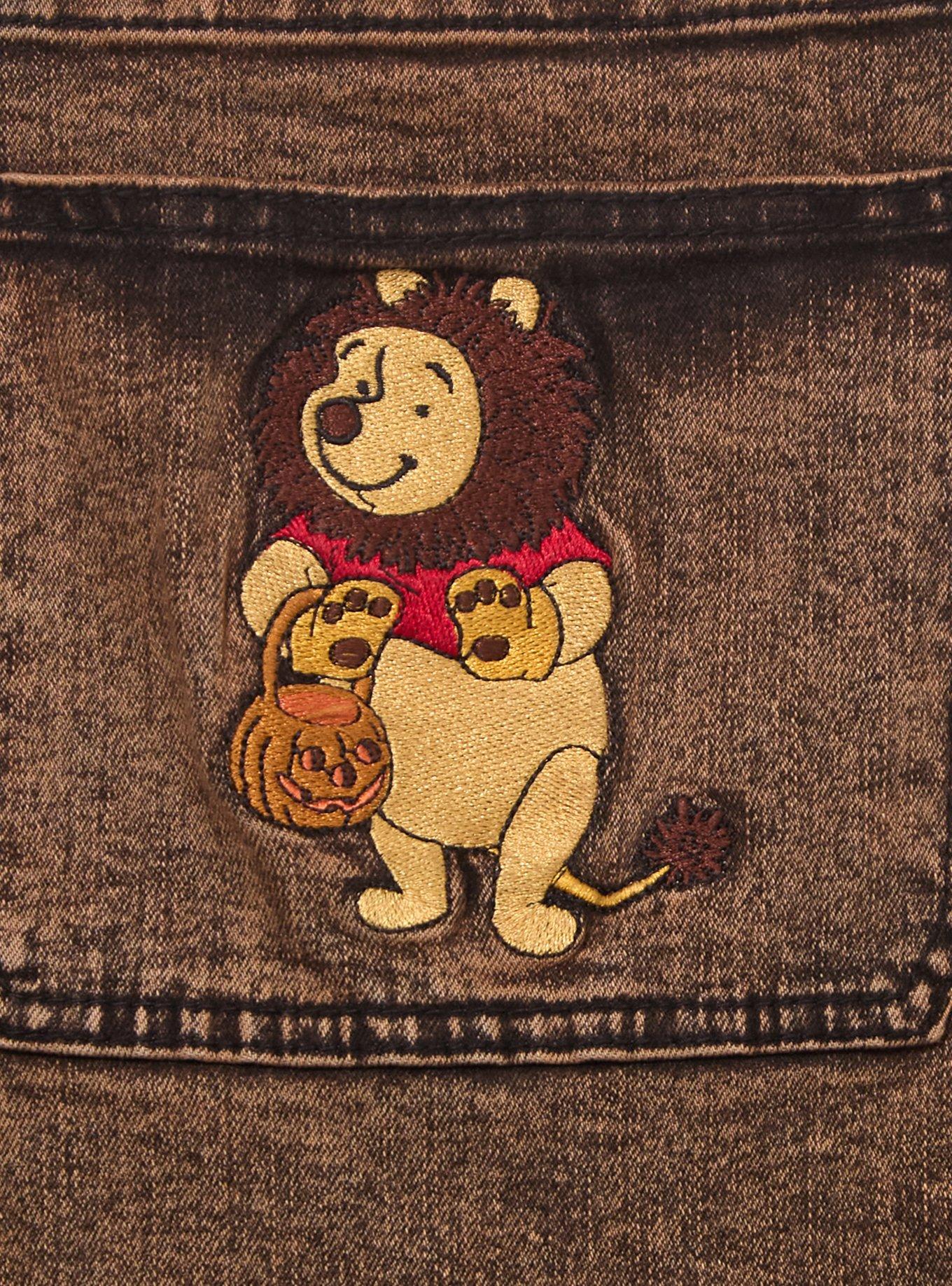 Disney Winnie the Pooh Halloween Glow-in-the-Dark Women's Plus Size Overalls &mdash; BoxLunch Exclusive, DENIM, alternate - view 3