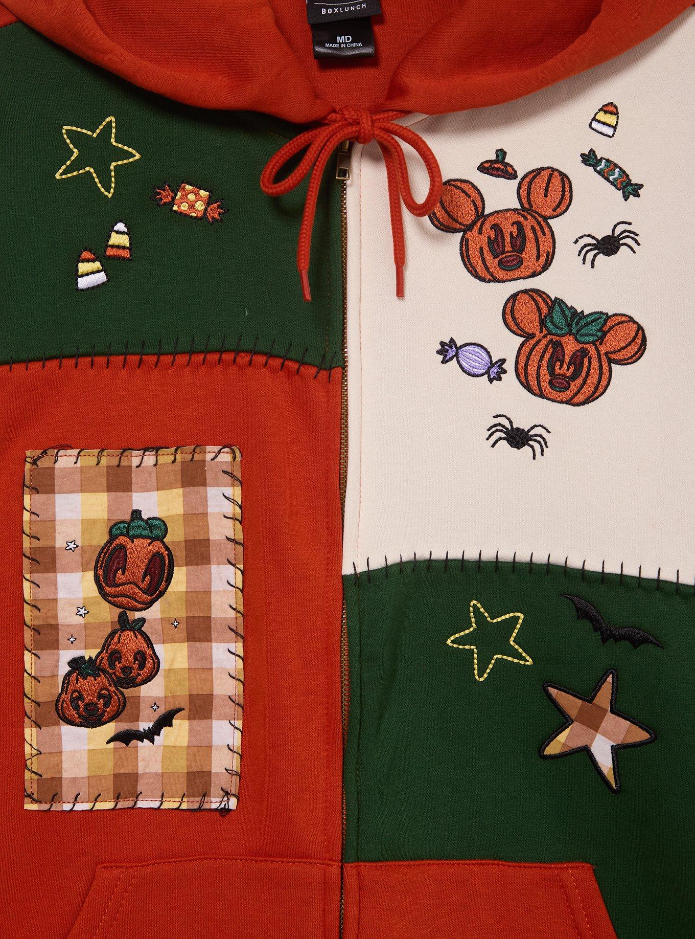 Disney Mickey and Friends Halloween Patchwork Zip Hoodie &mdash; BoxLunch Exclusive, GREEN, alternate - view 3