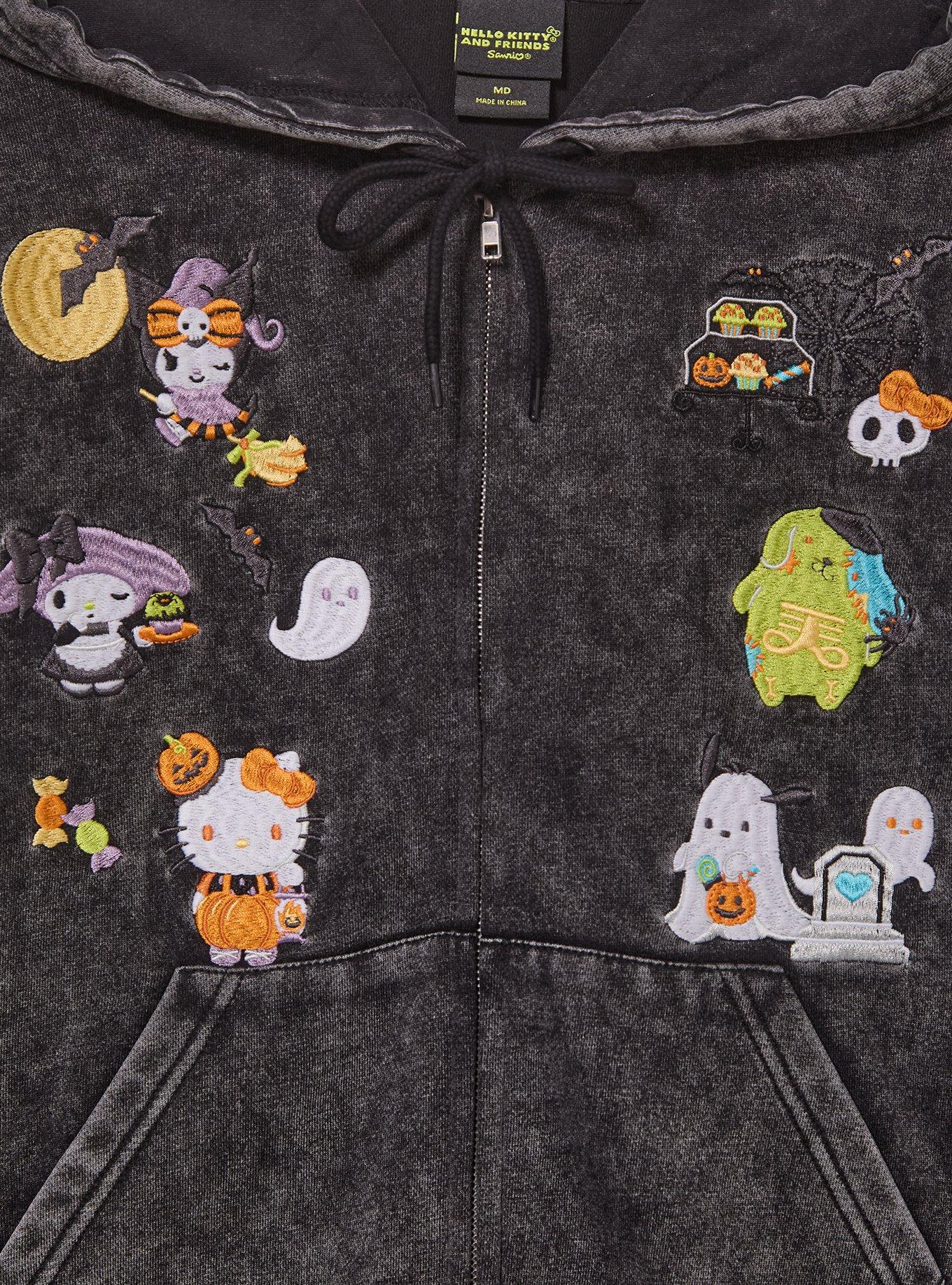 Sanrio Hello Kitty and Friends Halloween Glow-in-the-Dark Women's Plus Size Zippered Hoodie &mdash; BoxLunch Exclusive, MULTI, alternate - view 3