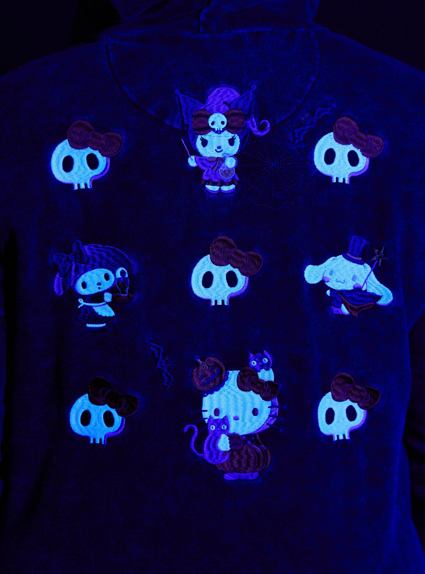 Sanrio Hello Kitty and Friends Halloween Glow-in-the-Dark Women's Plus Size Zippered Hoodie &mdash; BoxLunch Exclusive, MULTI, alternate - view 5