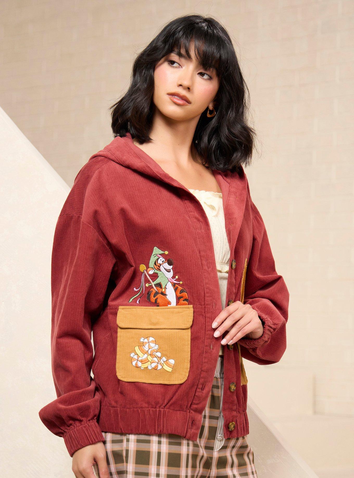 Disney Winnie the Pooh Halloween Women's Corduroy Jacket - BoxLunch Exclusive, BURGUNDY, alternate - view 4