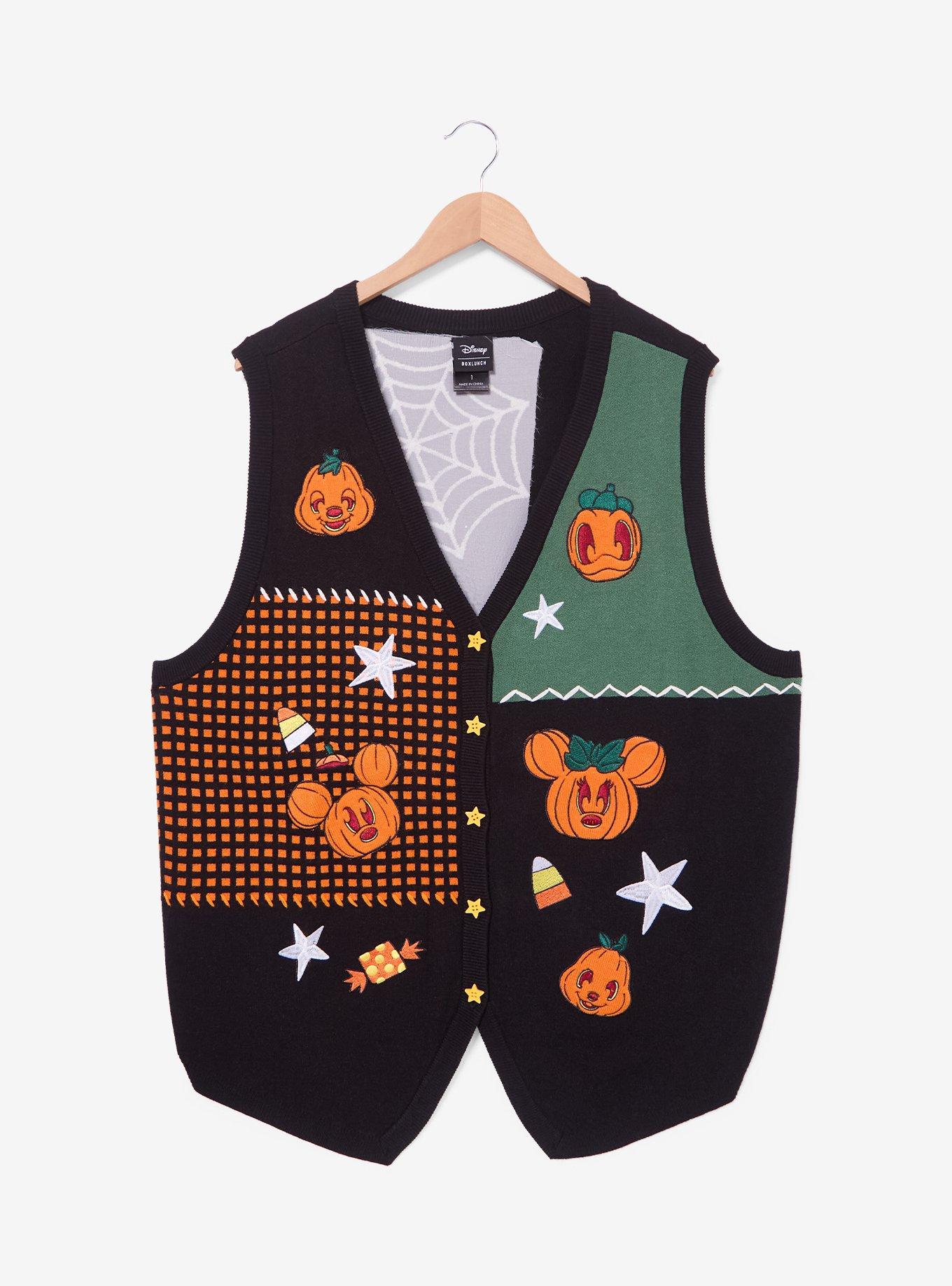 Disney Mickey & Friends Halloween Glow-in-the-Dark Women's Plus Size Vest - BoxLunch Exclusive, ORANGE, alternate - view 3