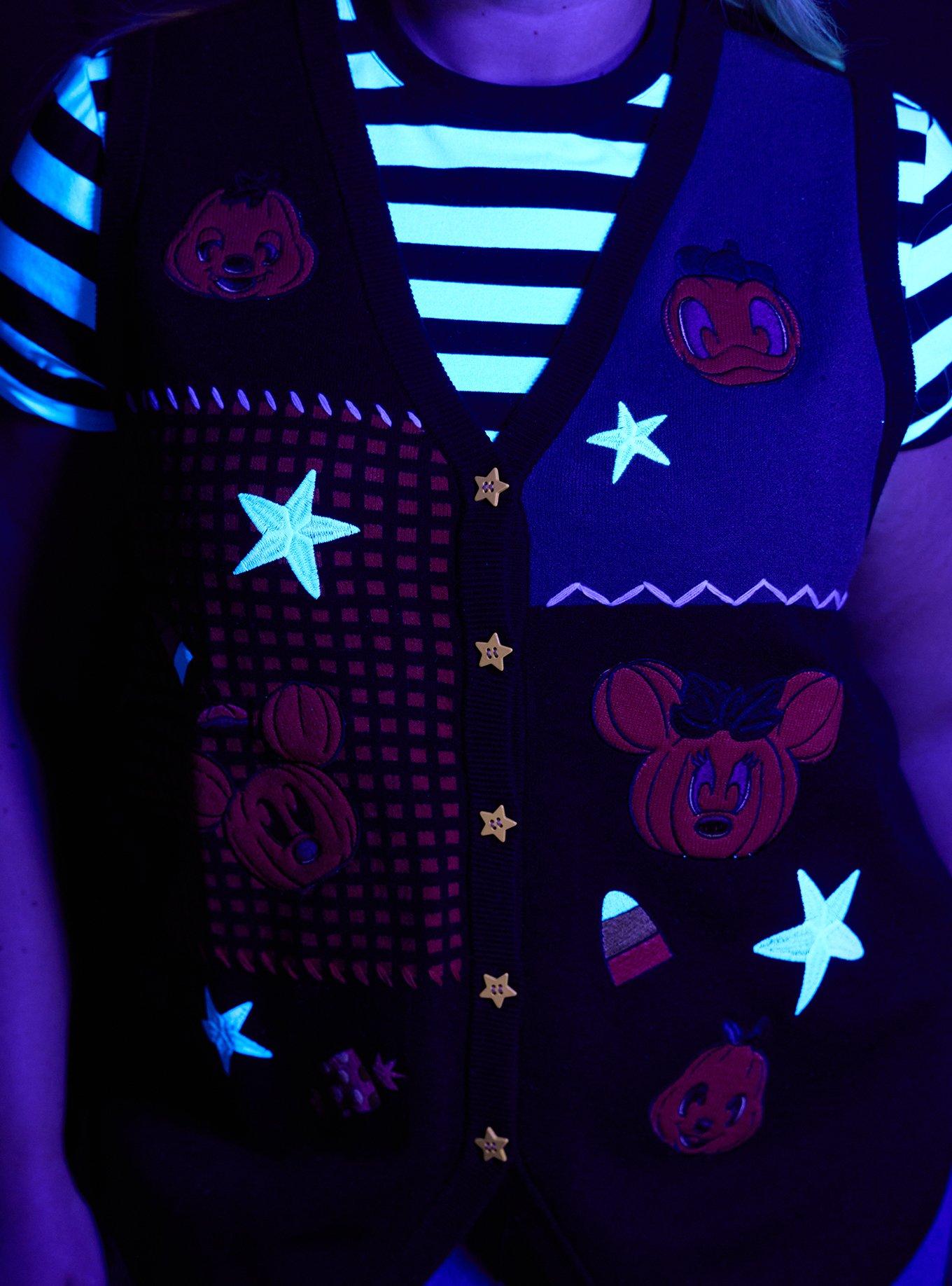 Disney Mickey & Friends Halloween Glow-in-the-Dark Women's Plus Size Vest - BoxLunch Exclusive, ORANGE, alternate - view 5