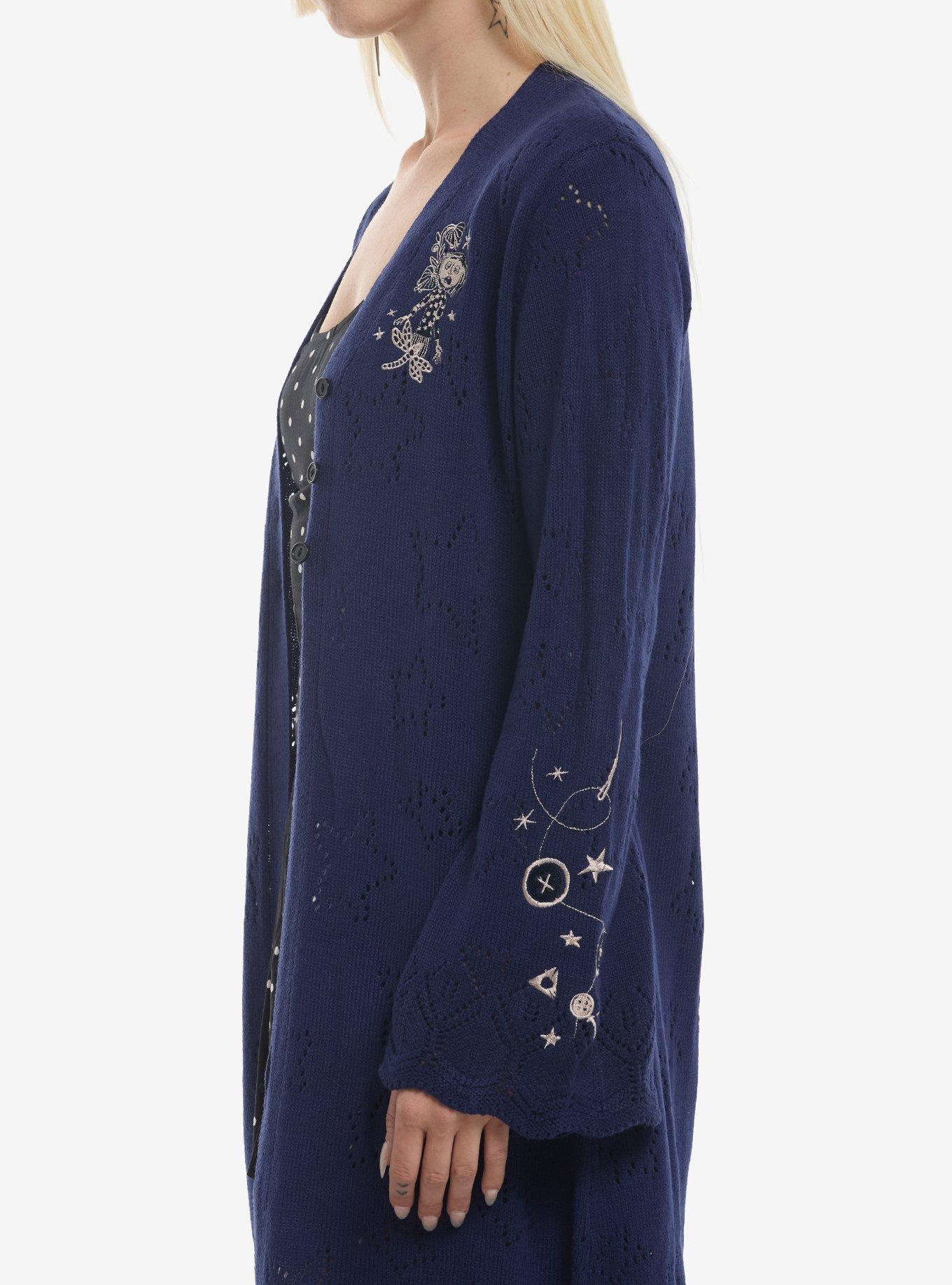 Coraline Embroidered Pointelle Knit Duster, MULTI, alternate - view 3
