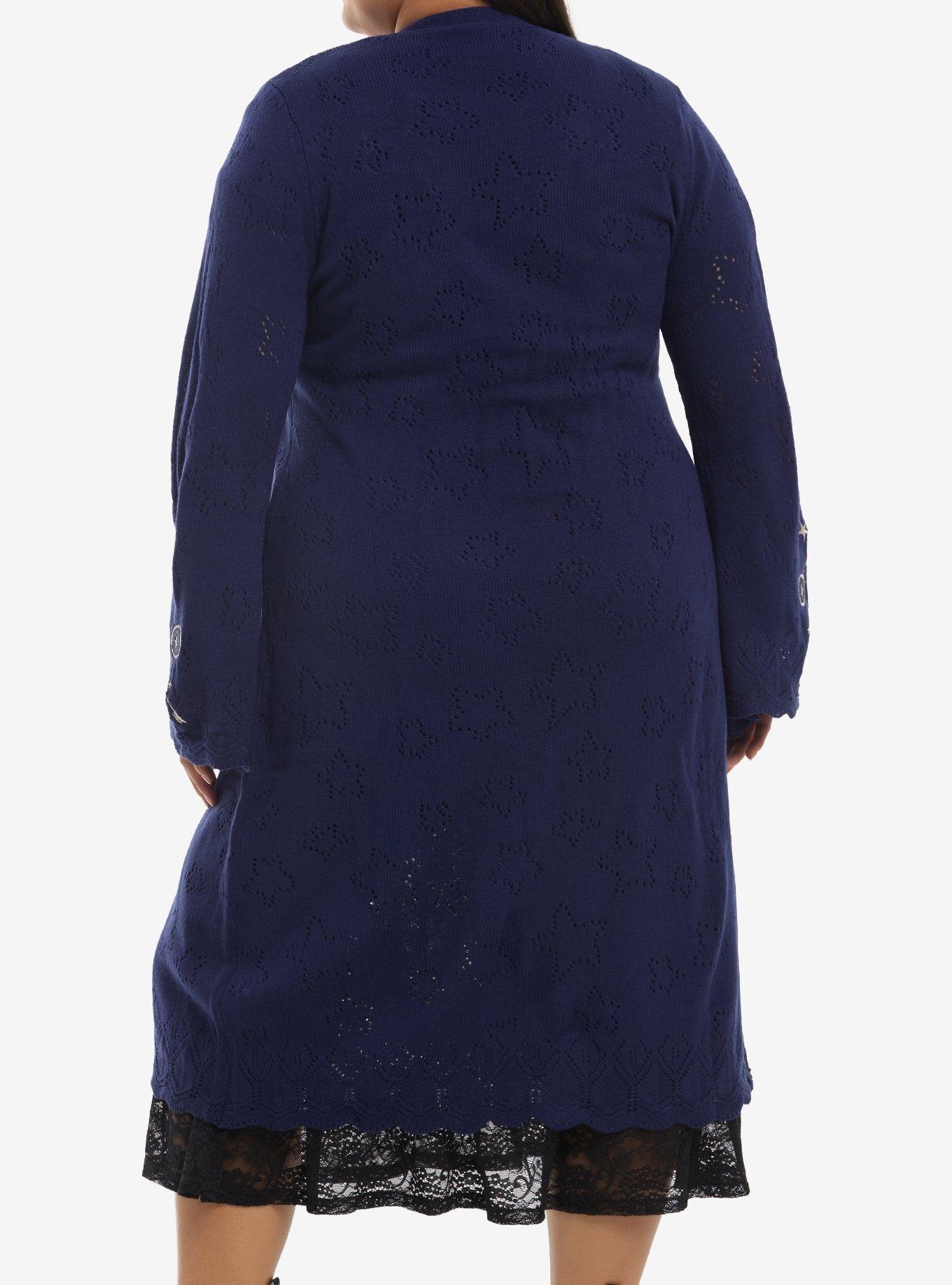 Coraline Embroidered Pointelle Knit Duster Plus Size, MULTI, alternate - view 3