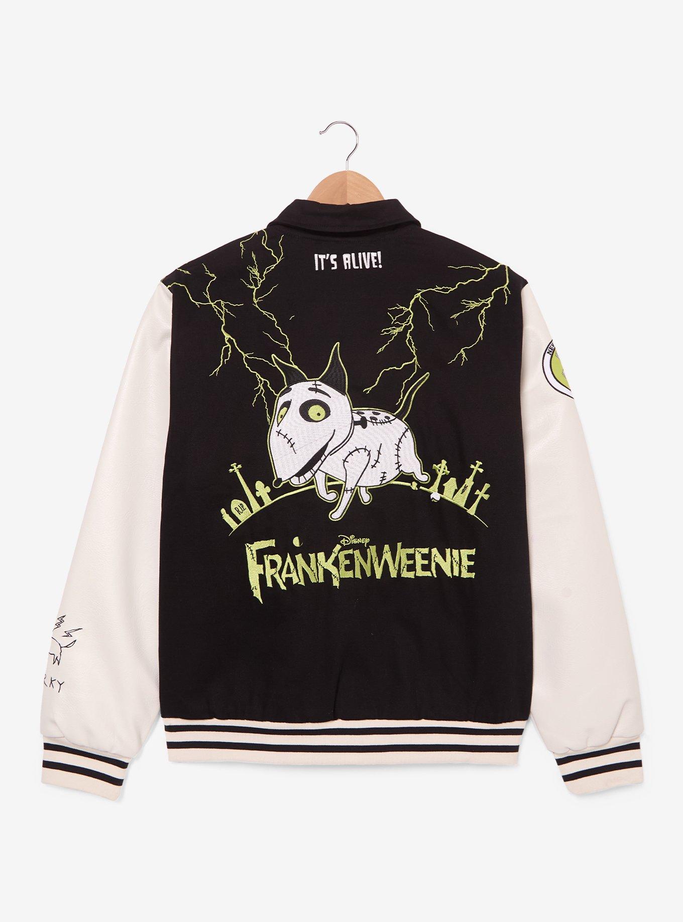 Disney Frankenweenie Glow-in-the-Dark Varsity Jacket - BoxLunch Exclusive, BLACK, alternate - view 3