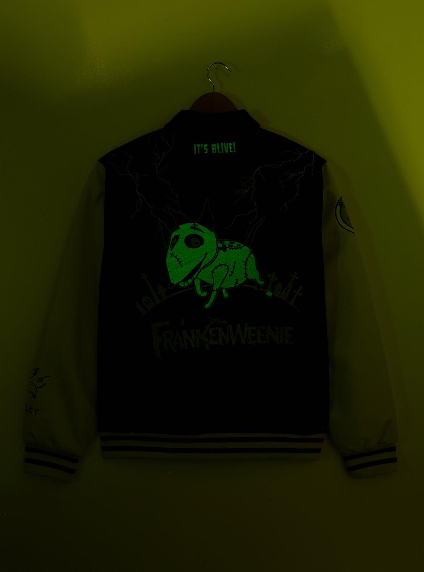 Disney Frankenweenie Glow-in-the-Dark Varsity Jacket - BoxLunch Exclusive, BLACK, alternate - view 4