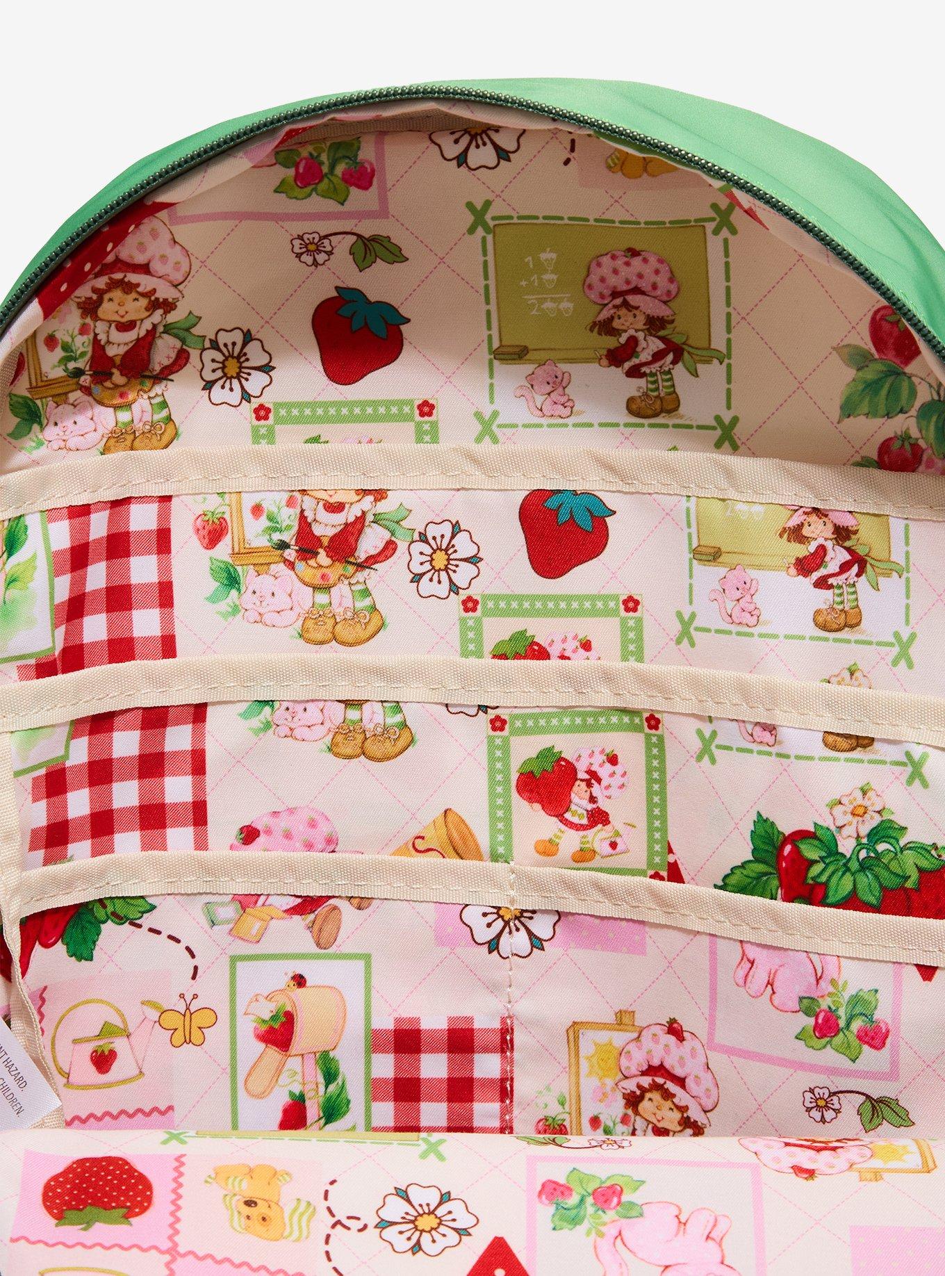 Strawberry Shortcake Patchwork Multi-Pocket Backpack with Crochet Strawberry Charm - BoxLunch Exclusive, , alternate - view 4