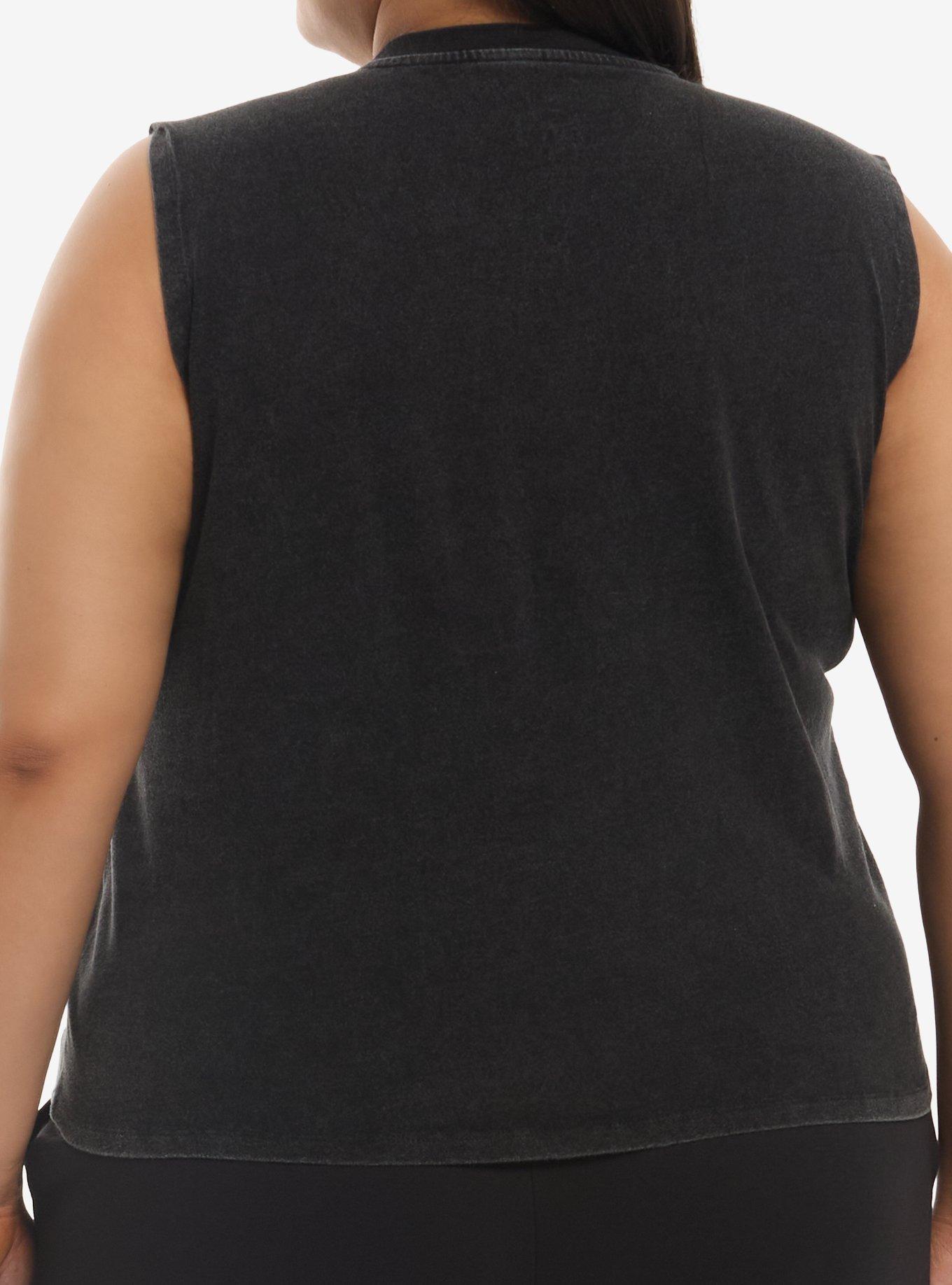 Kuromi Bat Lace-Up Girls Muscle Tank Top Plus Size, , hi-res